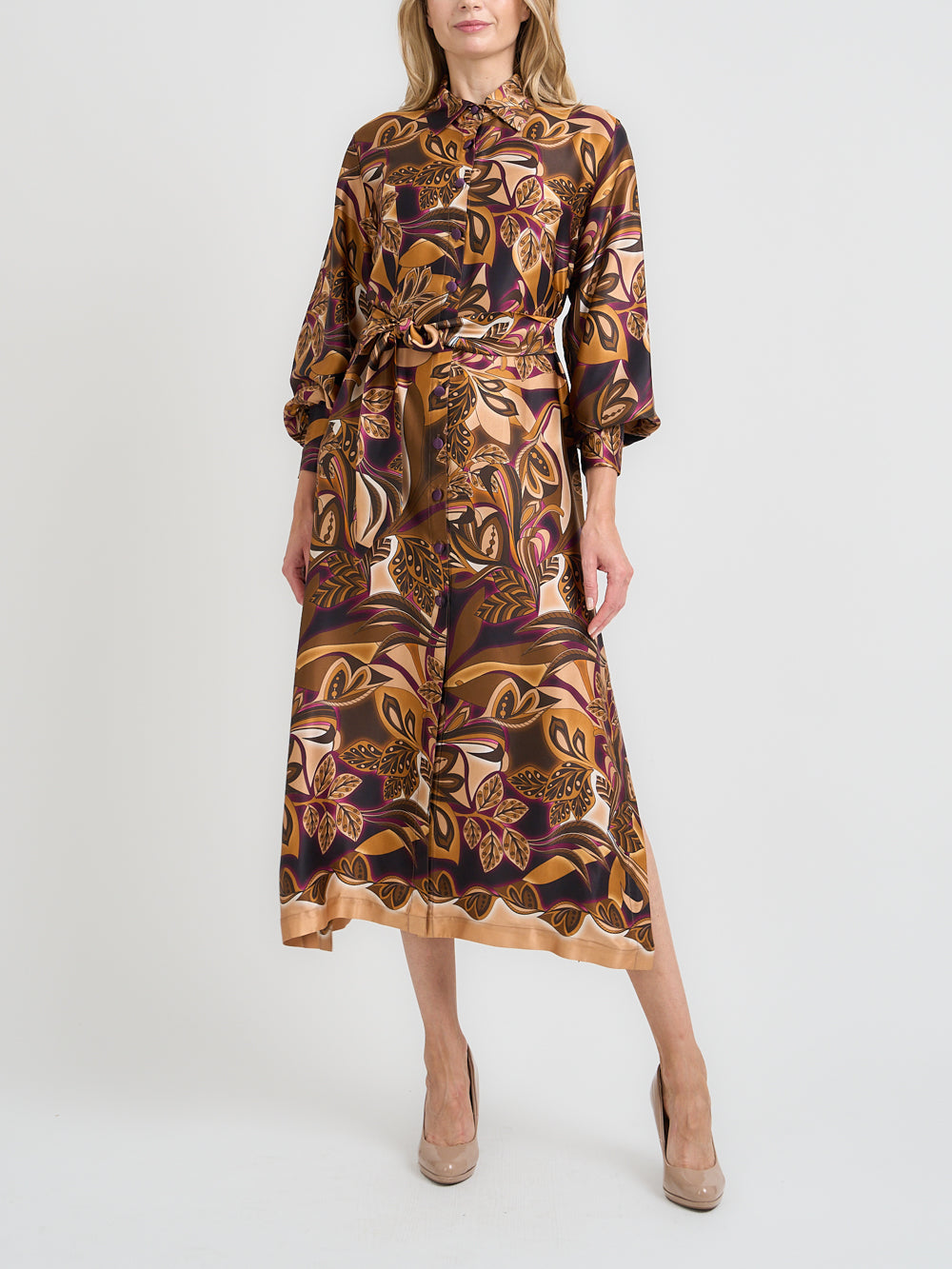 Oxford Dress Coat Tan Valence Silk Satin