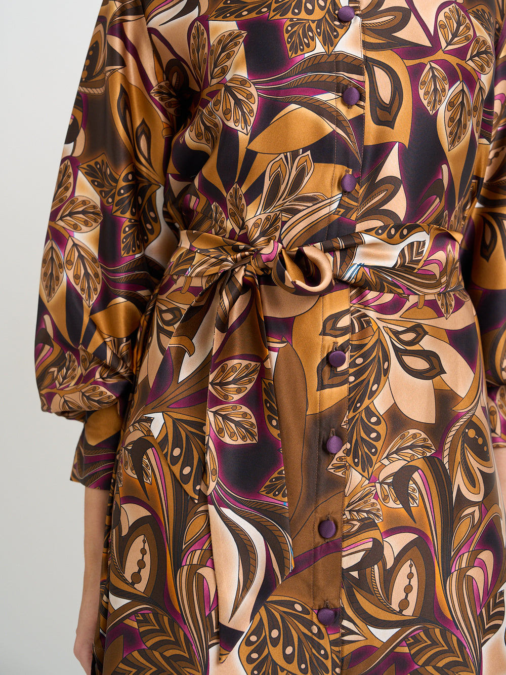 Oxford Dress Coat Tan Valence Silk Satin