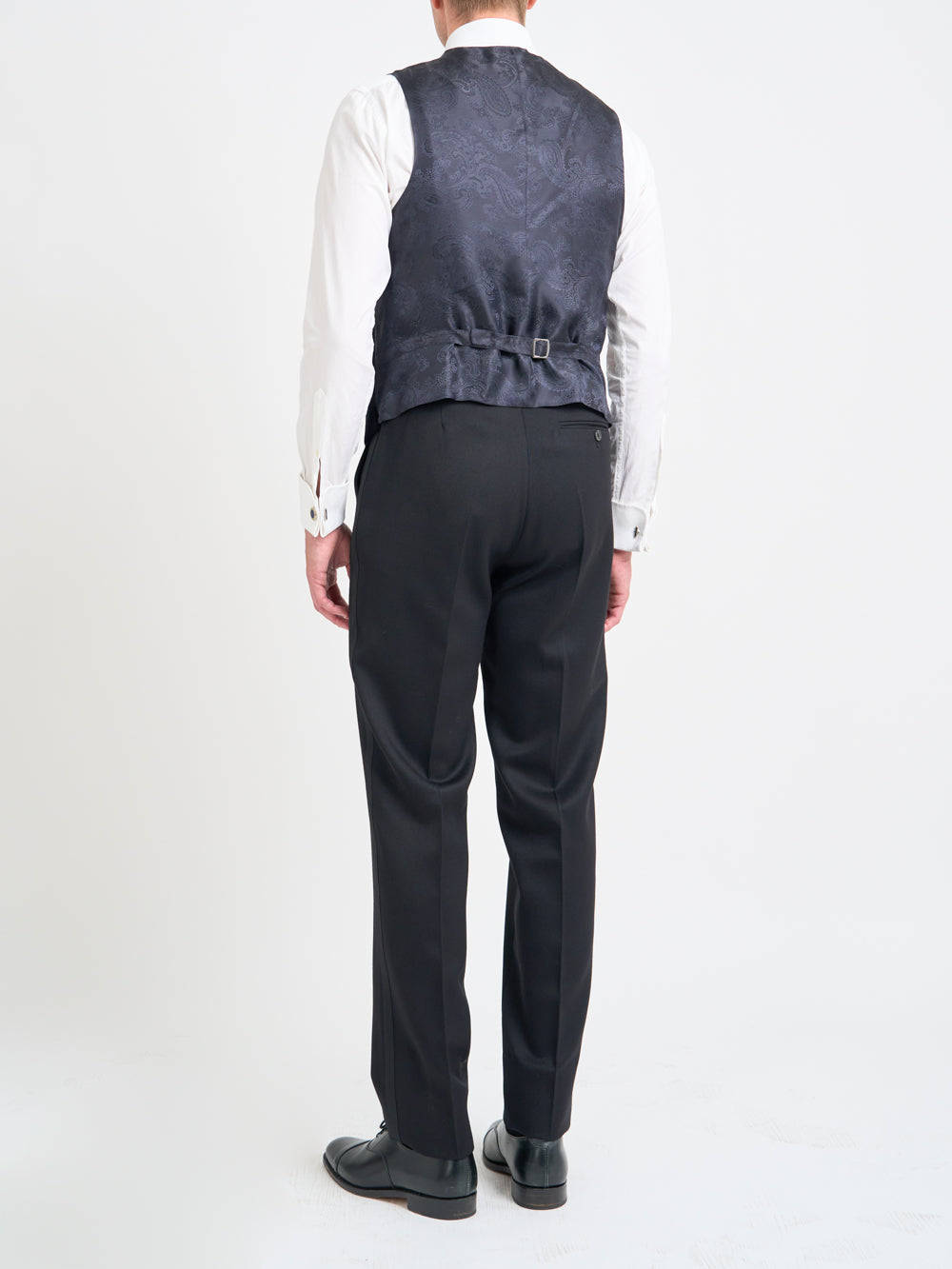 Black Bees Velvet Single Breasted Waistcoat with Piping