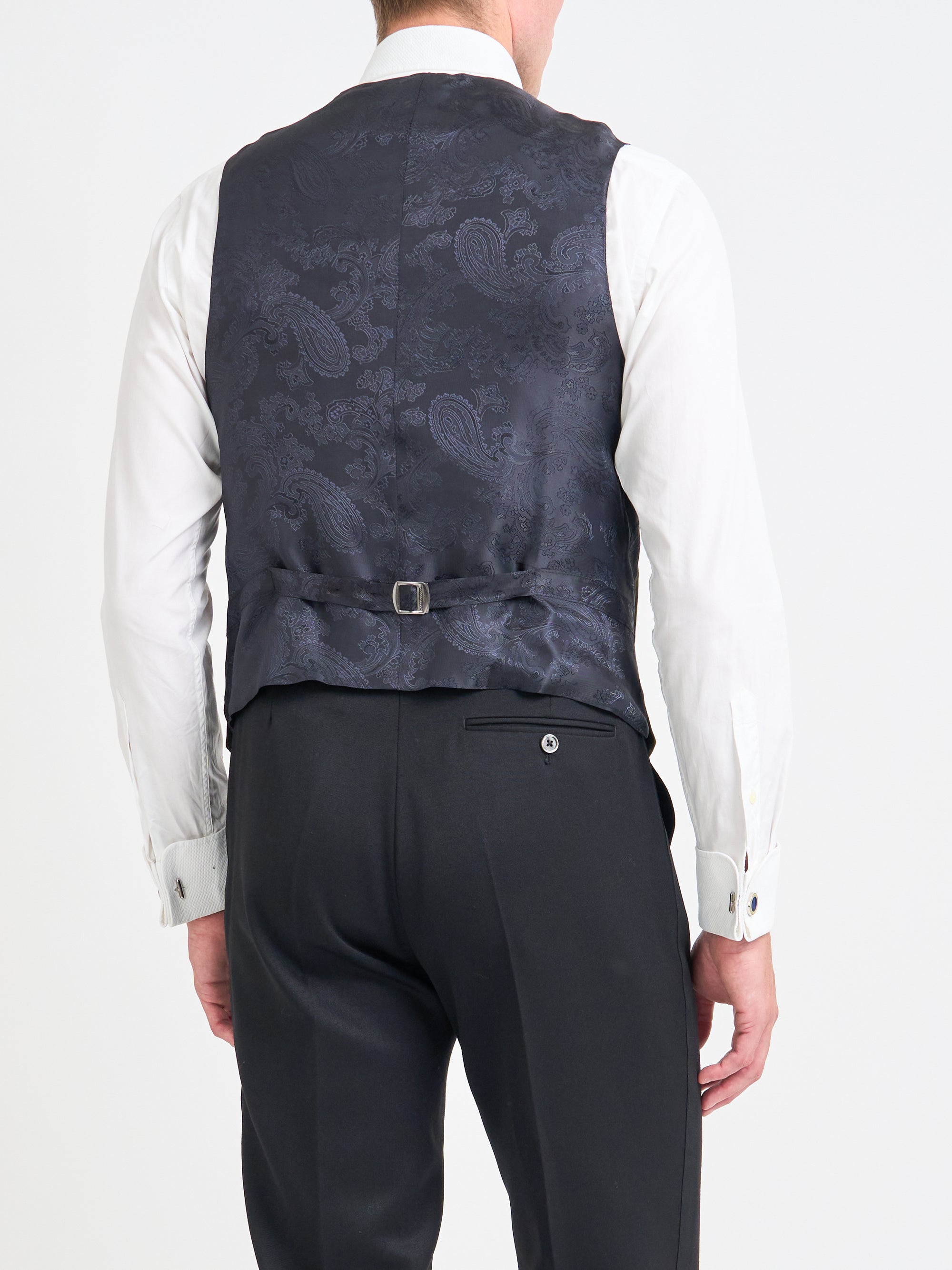 Olive Velvet Gold Bees Single Breasted Waistcoat with Piping