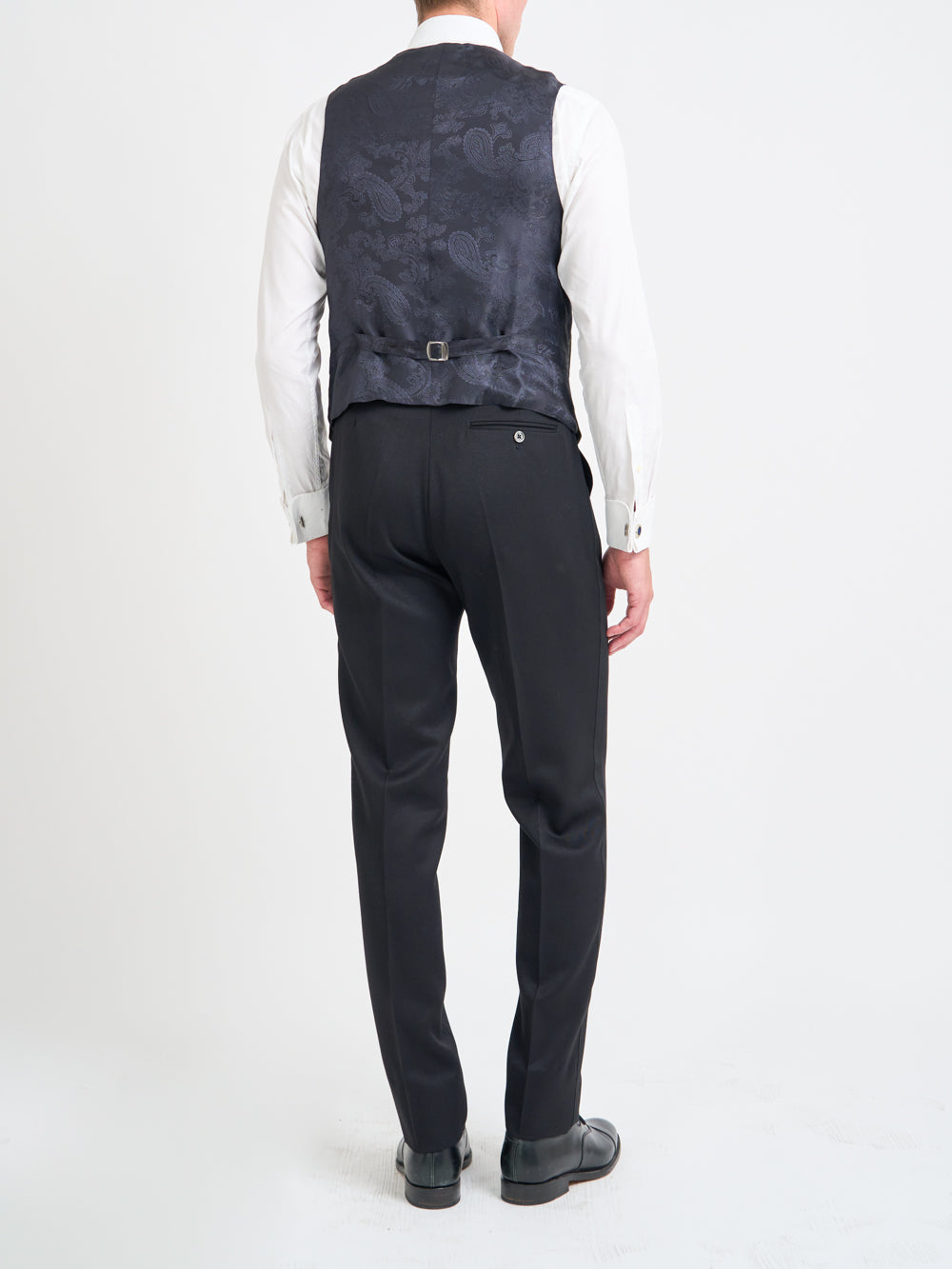 Olive Velvet Gold Bees Single Breasted Waistcoat with Piping