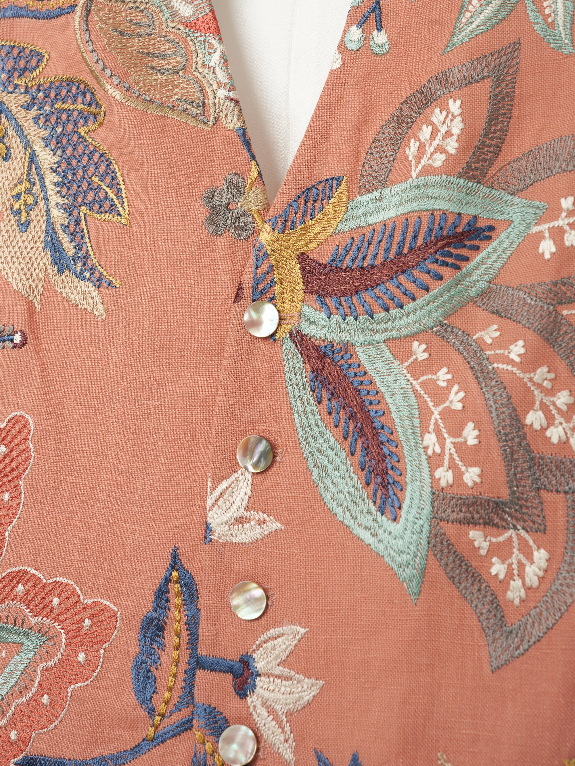 Pink Fulford Single Breasted 6 Button Waistcoat