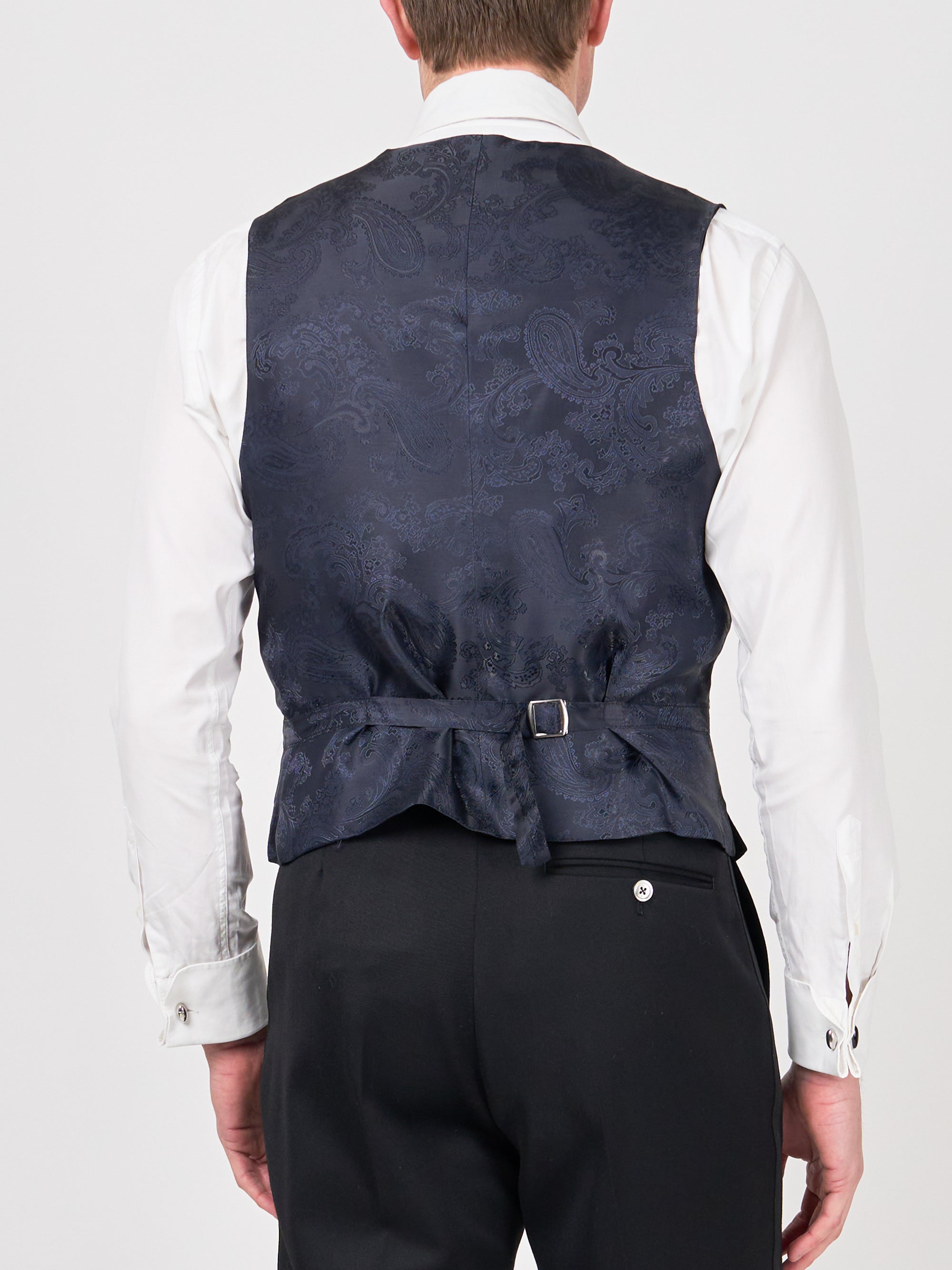 Midnight Red Winnington Silk Single Breasted 6 Button Waistcoat