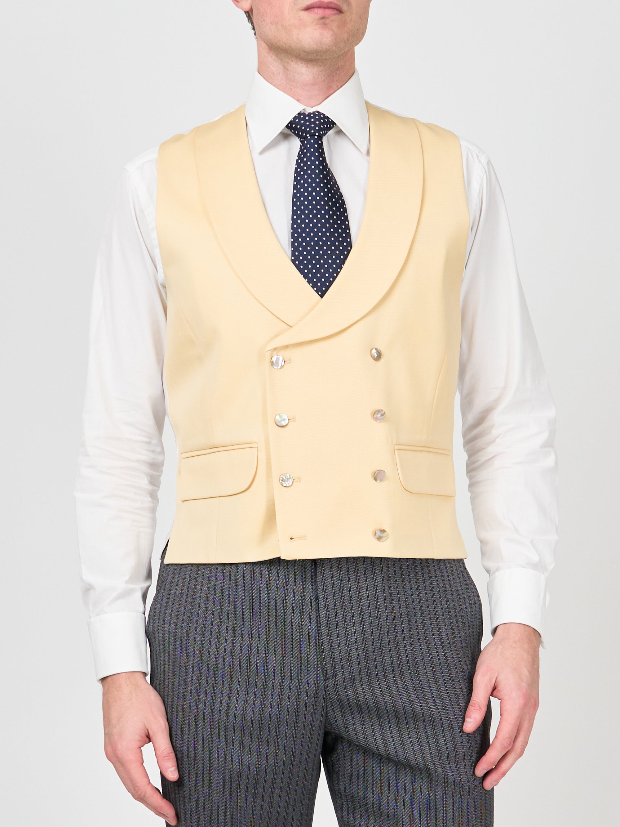 Dukes Yellow Double Breasted Waistcoat