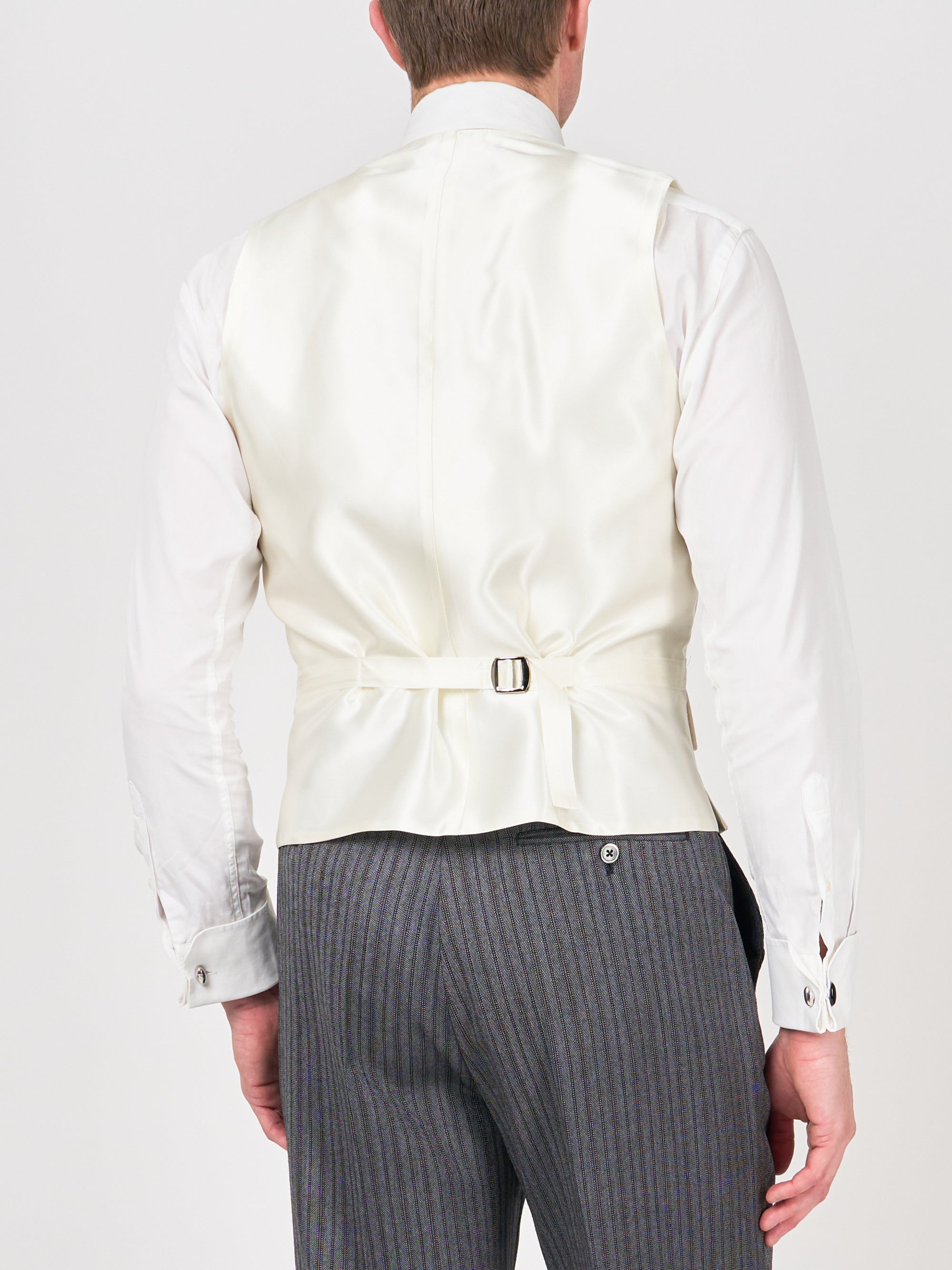 Cream Gabardine Wool Double Breasted Waistcoat