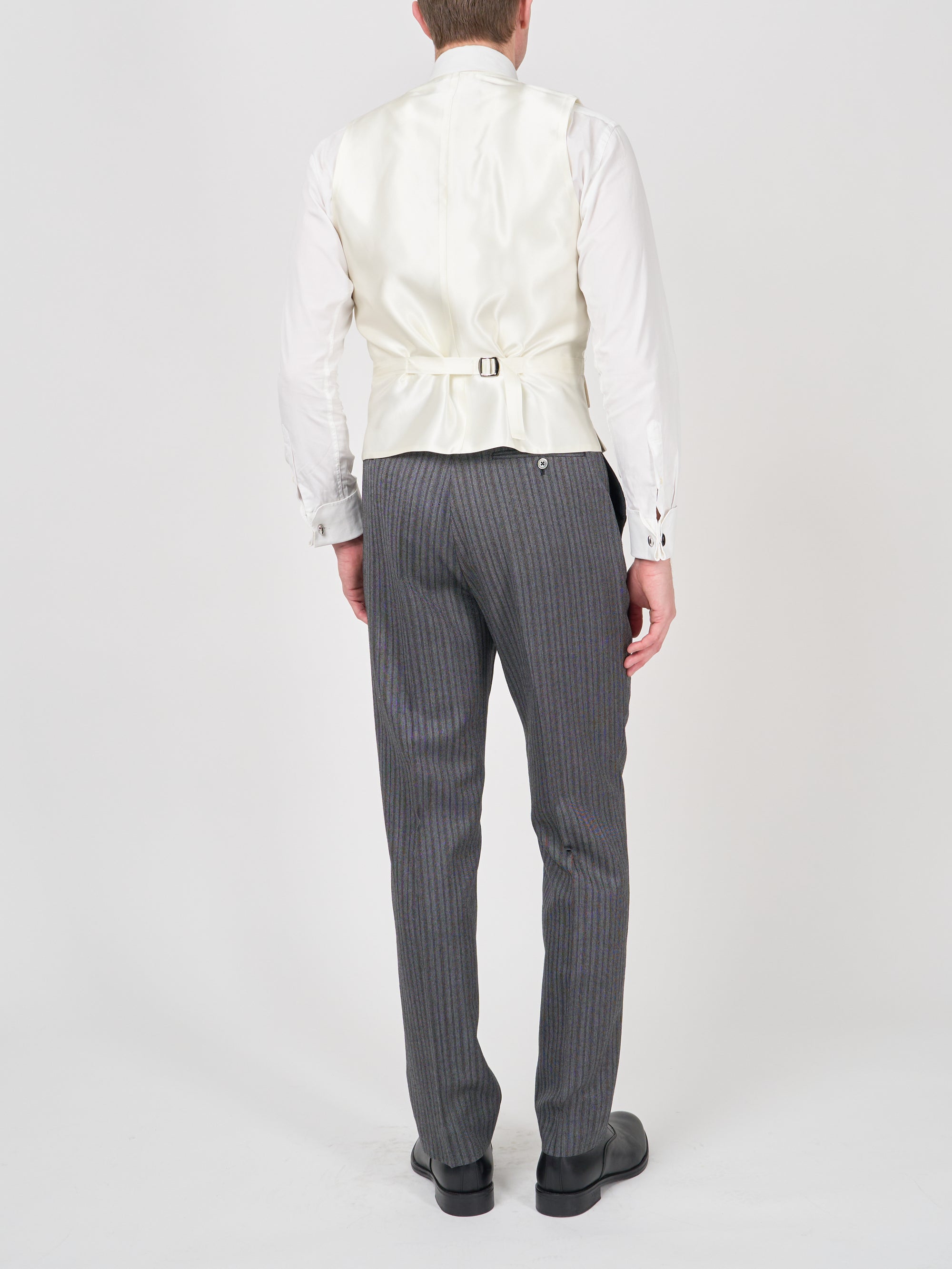 Cream Gabardine Wool Double Breasted Waistcoat