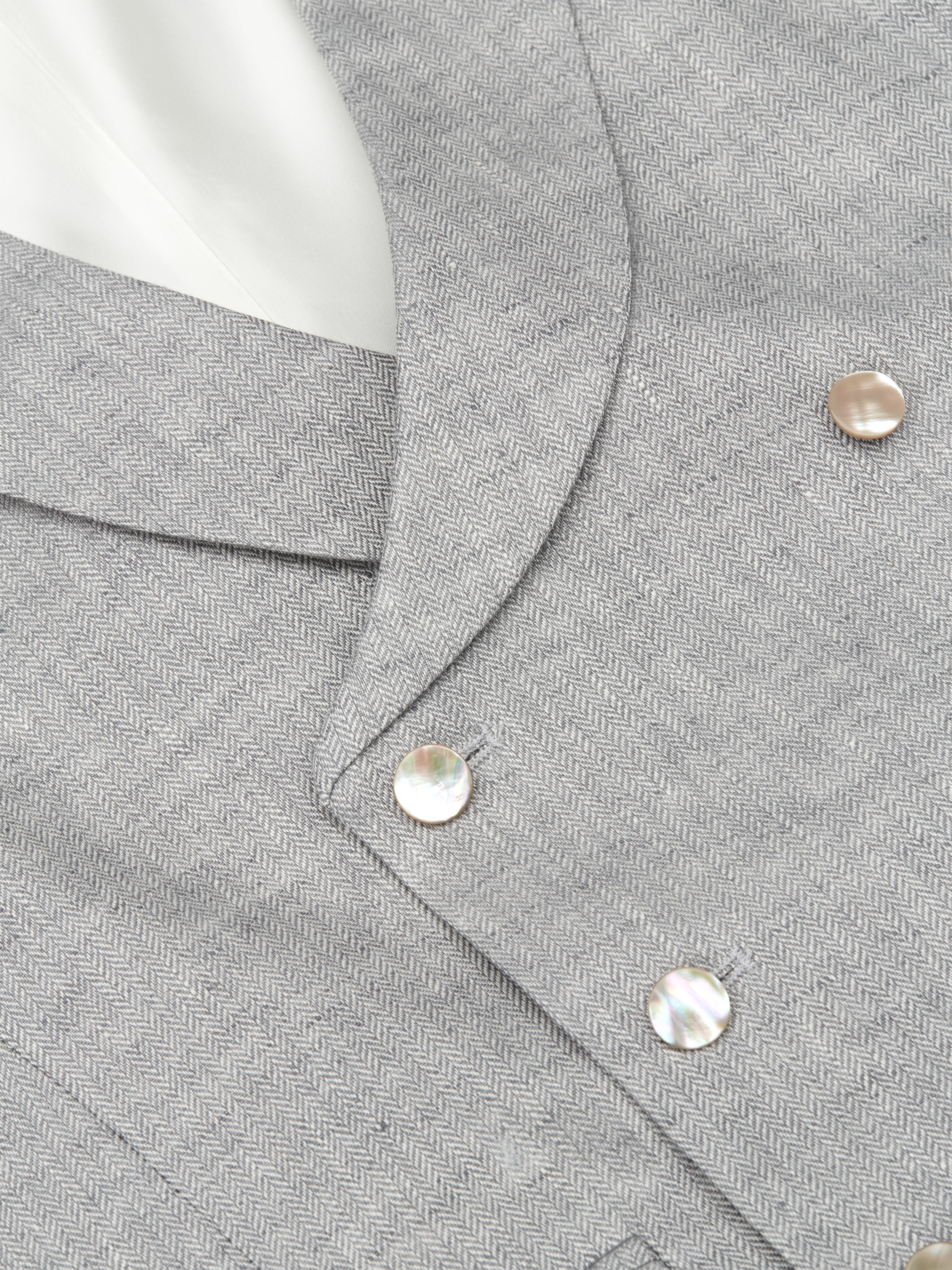 Grey Frampton Double Breasted 8 Button Shawl Lapel Waistcoat