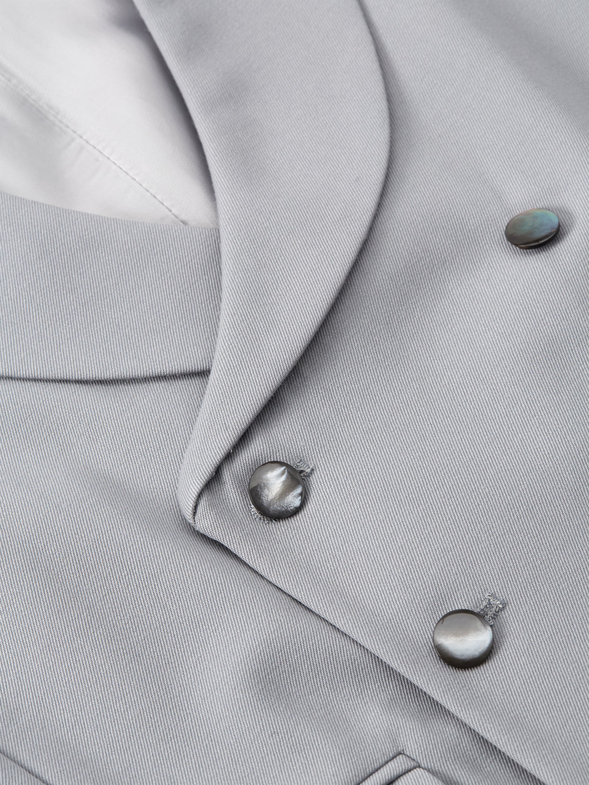 Grey Gabardine Wool Double Breasted Waistcoat