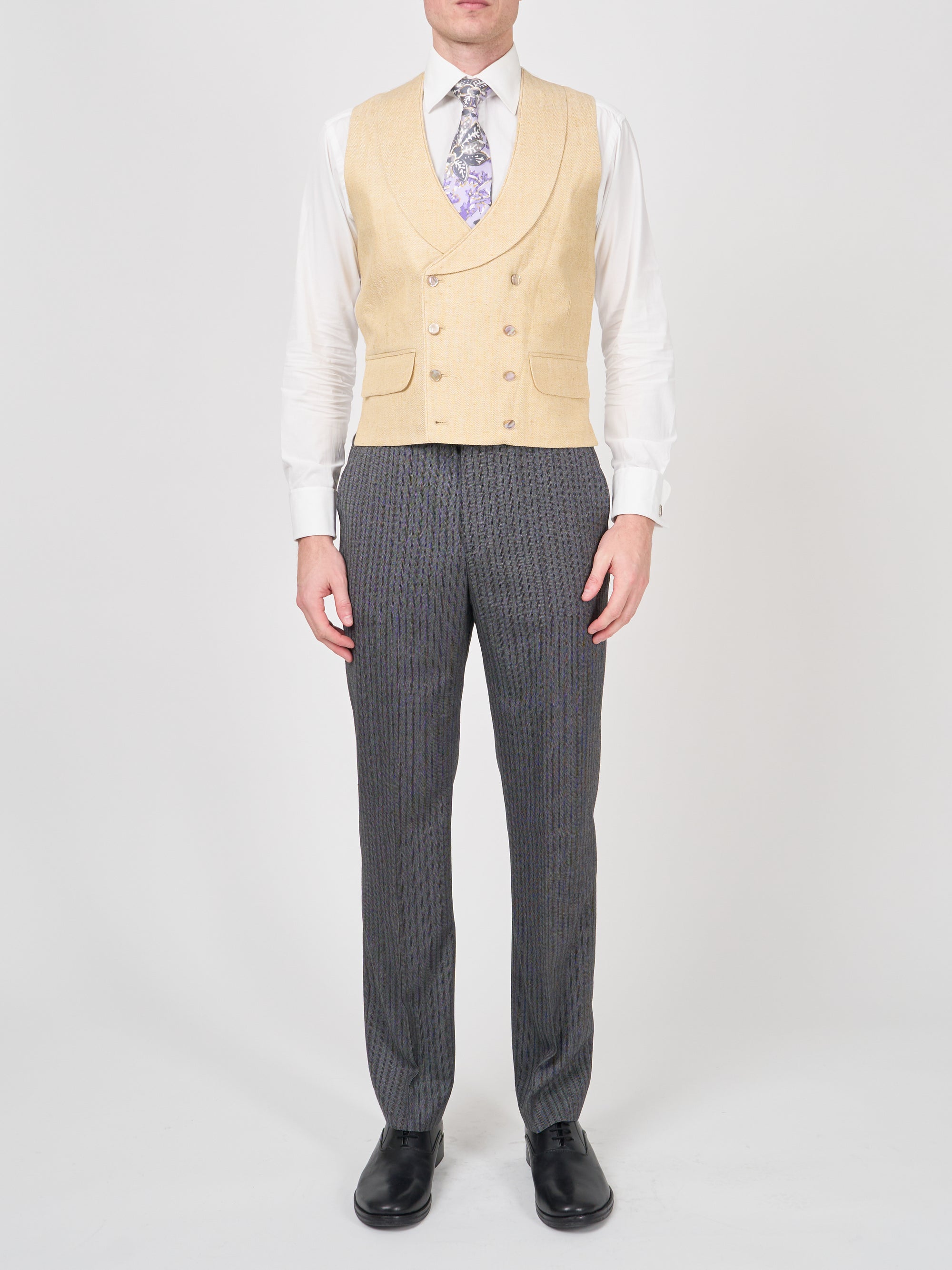 Sand Randwick Double Breasted Waistcoat with Piping