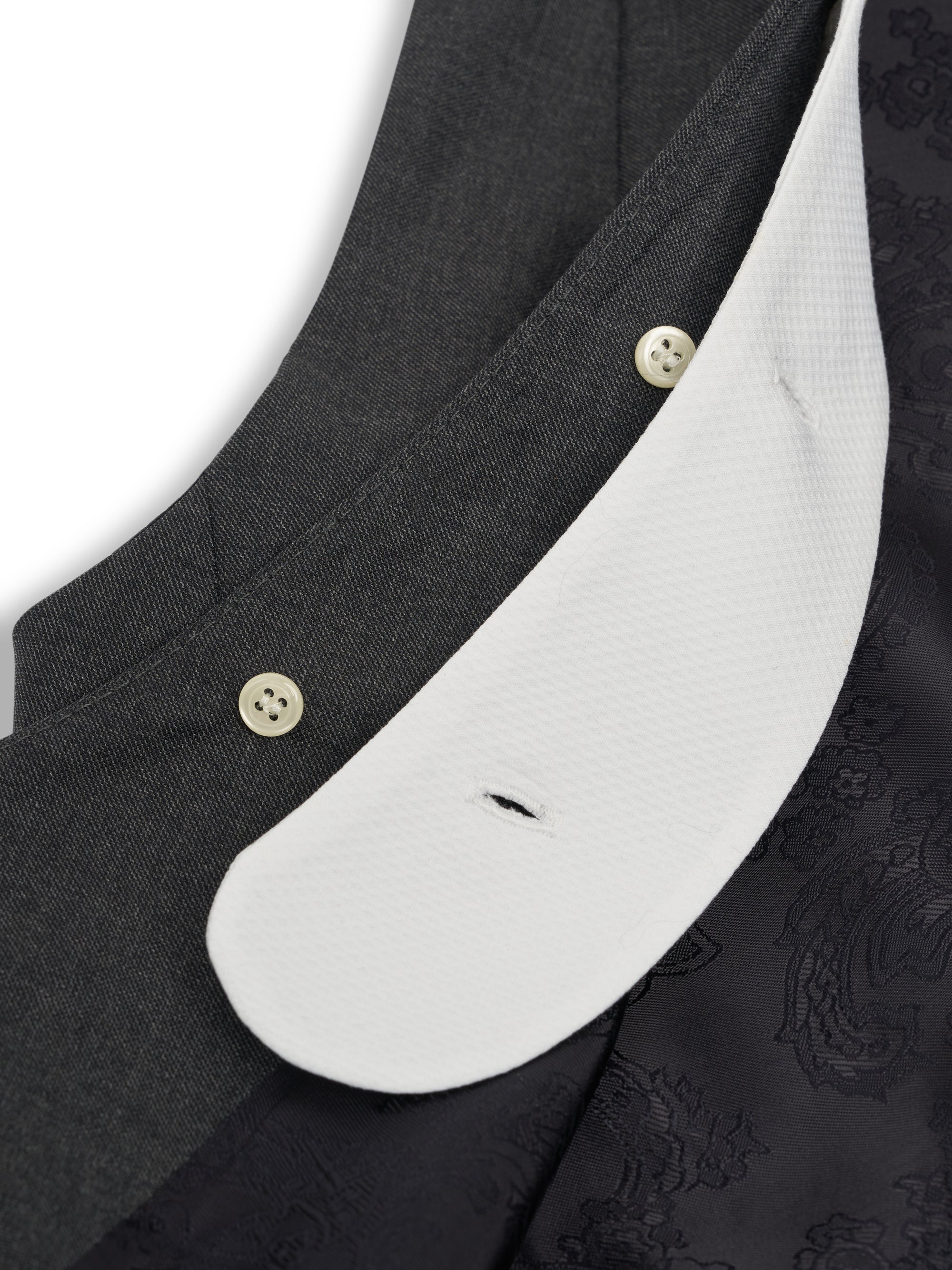 Charcoal Furlong Double Breasted Shawl Lapel Waistcoat with Marcella Slip