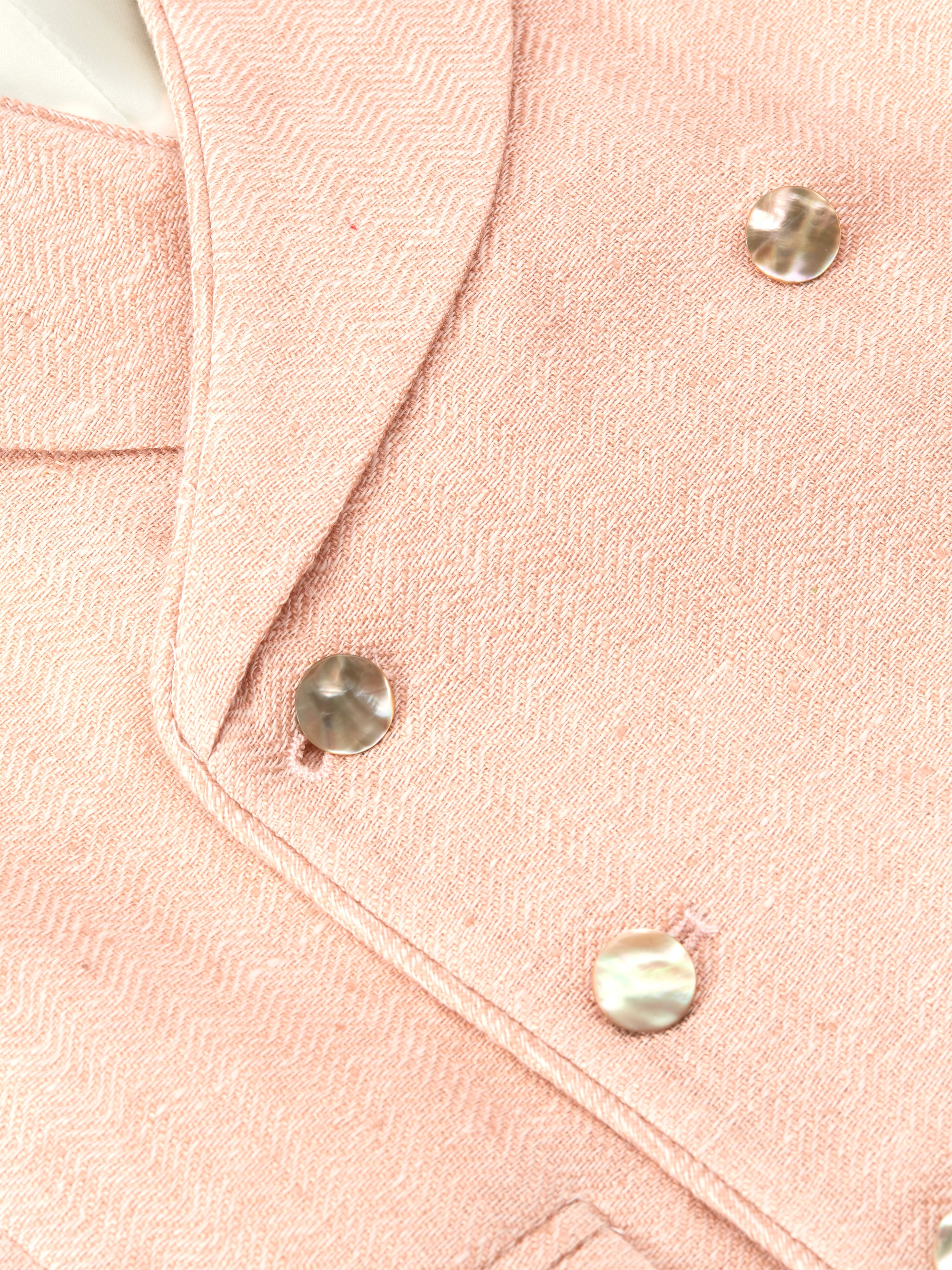 Pastel Pink Randwick Double Breasted Waistcoat with Piping