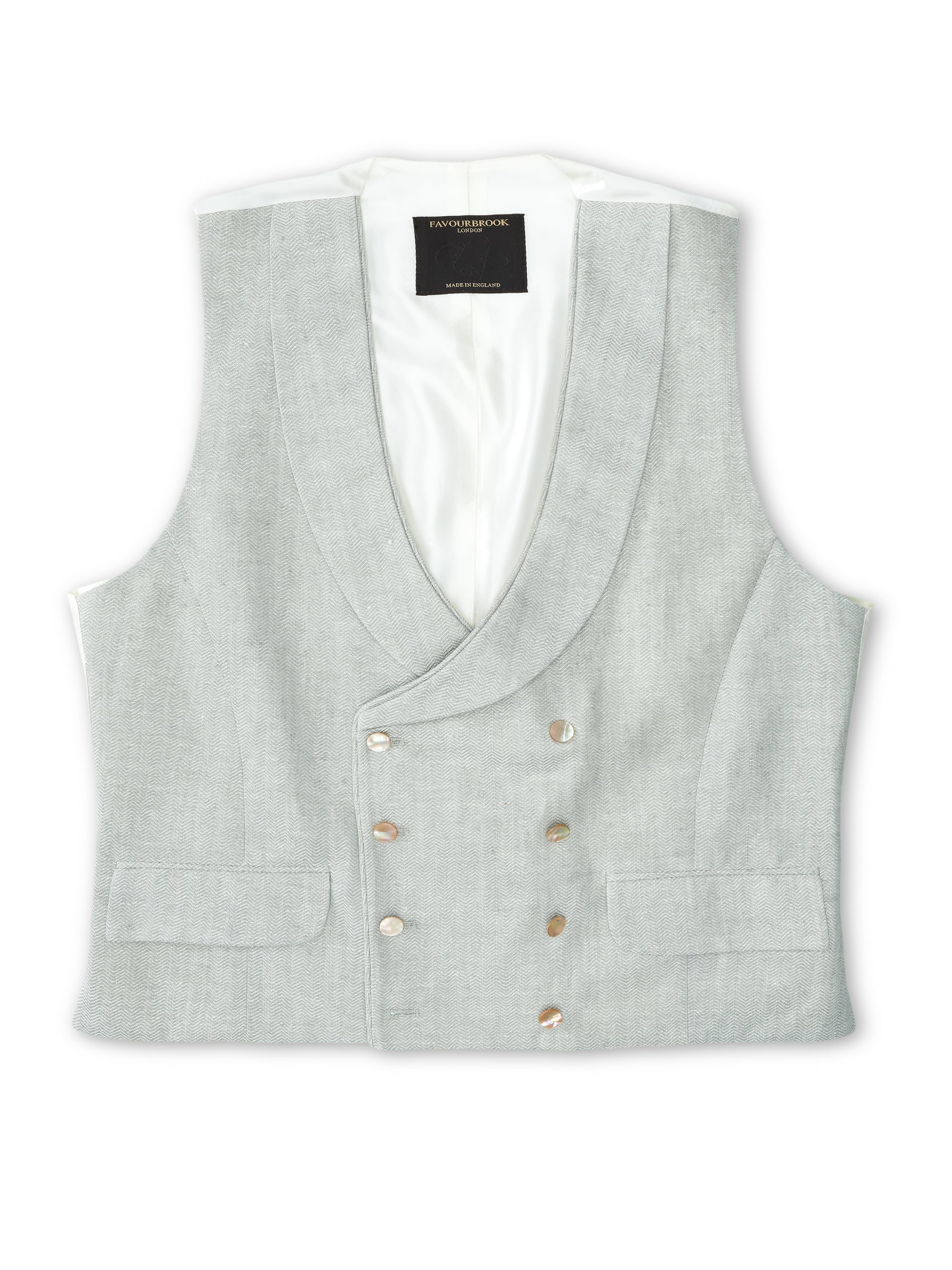 Pistachio Randwick Double Breasted Waistcoat with Piping