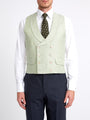 Sage Green Randwick Double Breasted Waistcoat with Piping