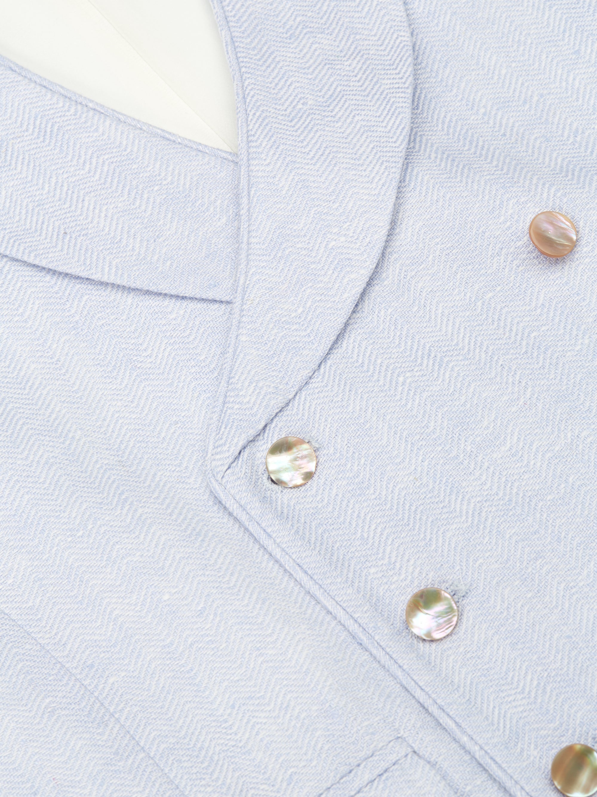 Sky Blue Randwick Double Breasted Waistcoat with Piping