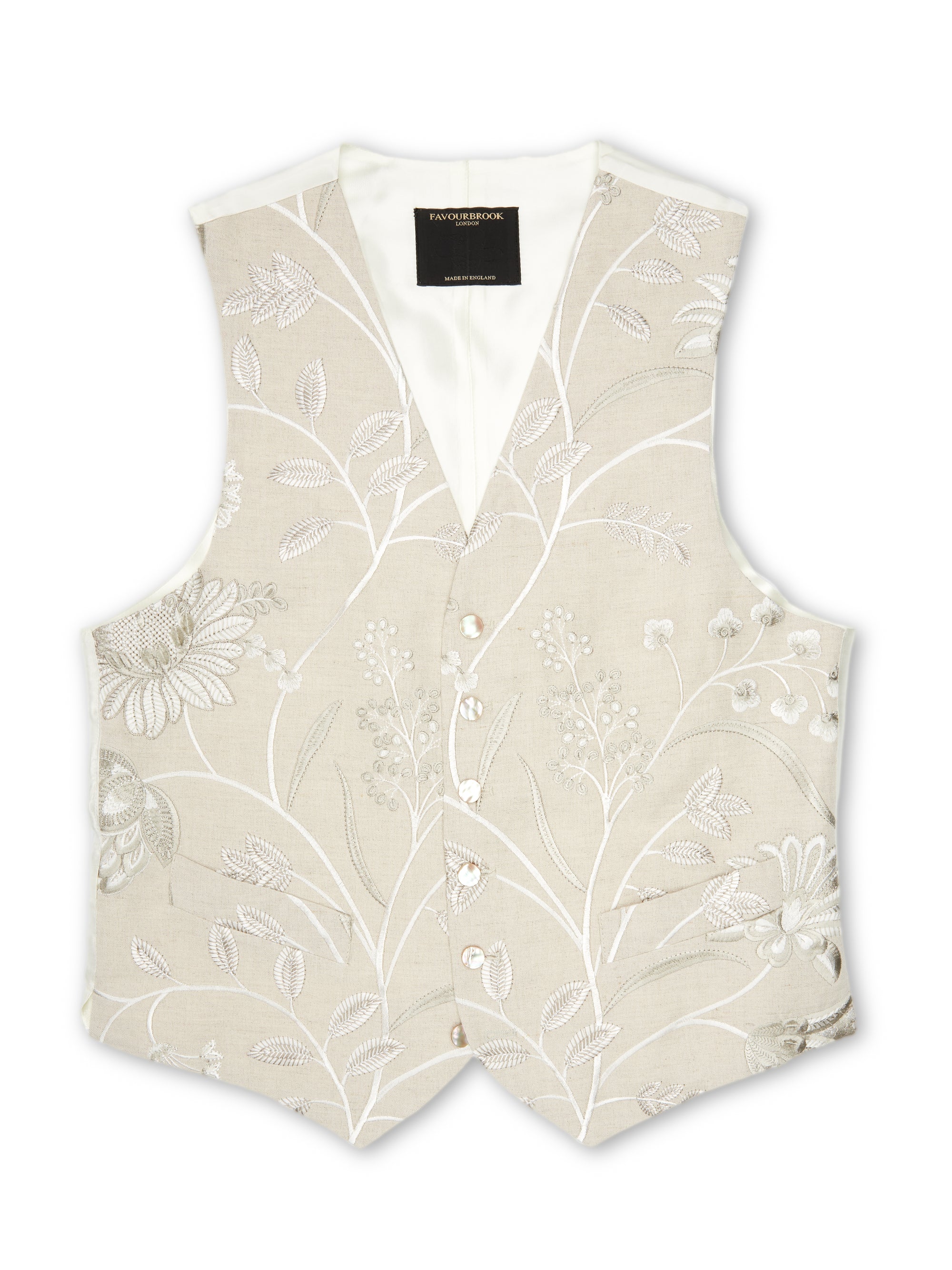 Stone Netherbury Single Breasted 6 Button Waistcoat