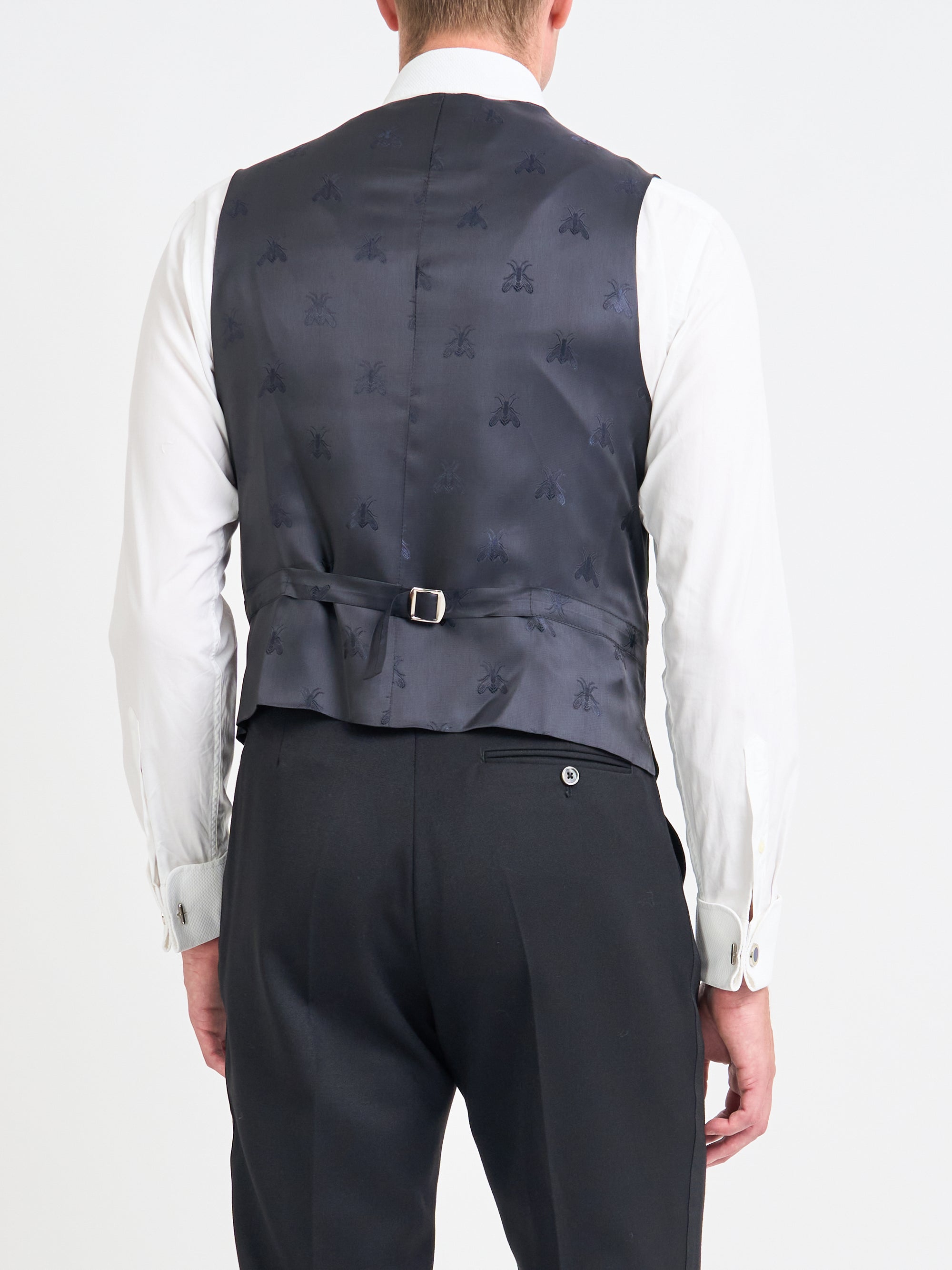 Bottle Green Velvet Cotton Single Breasted Waistcoat with Piping