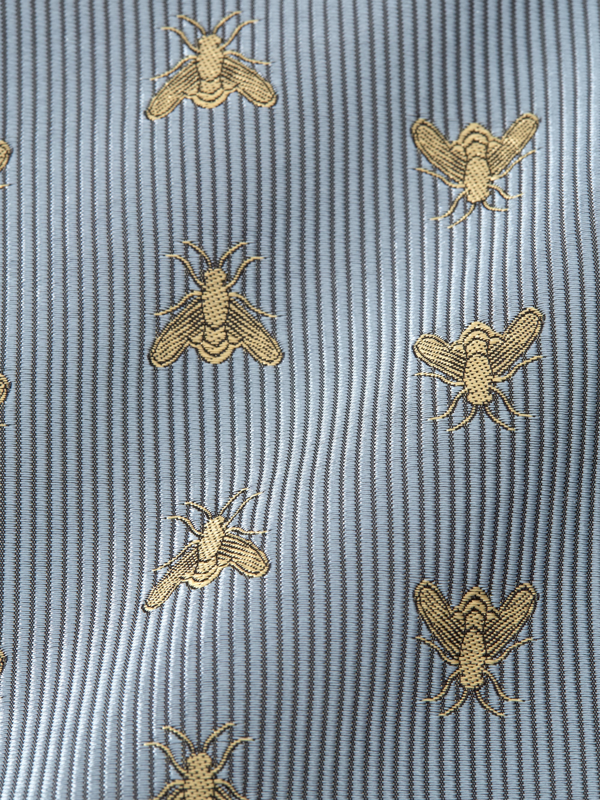 Powder Blue Gold Bees Silk Single Breasted 6 Button Waistcoat