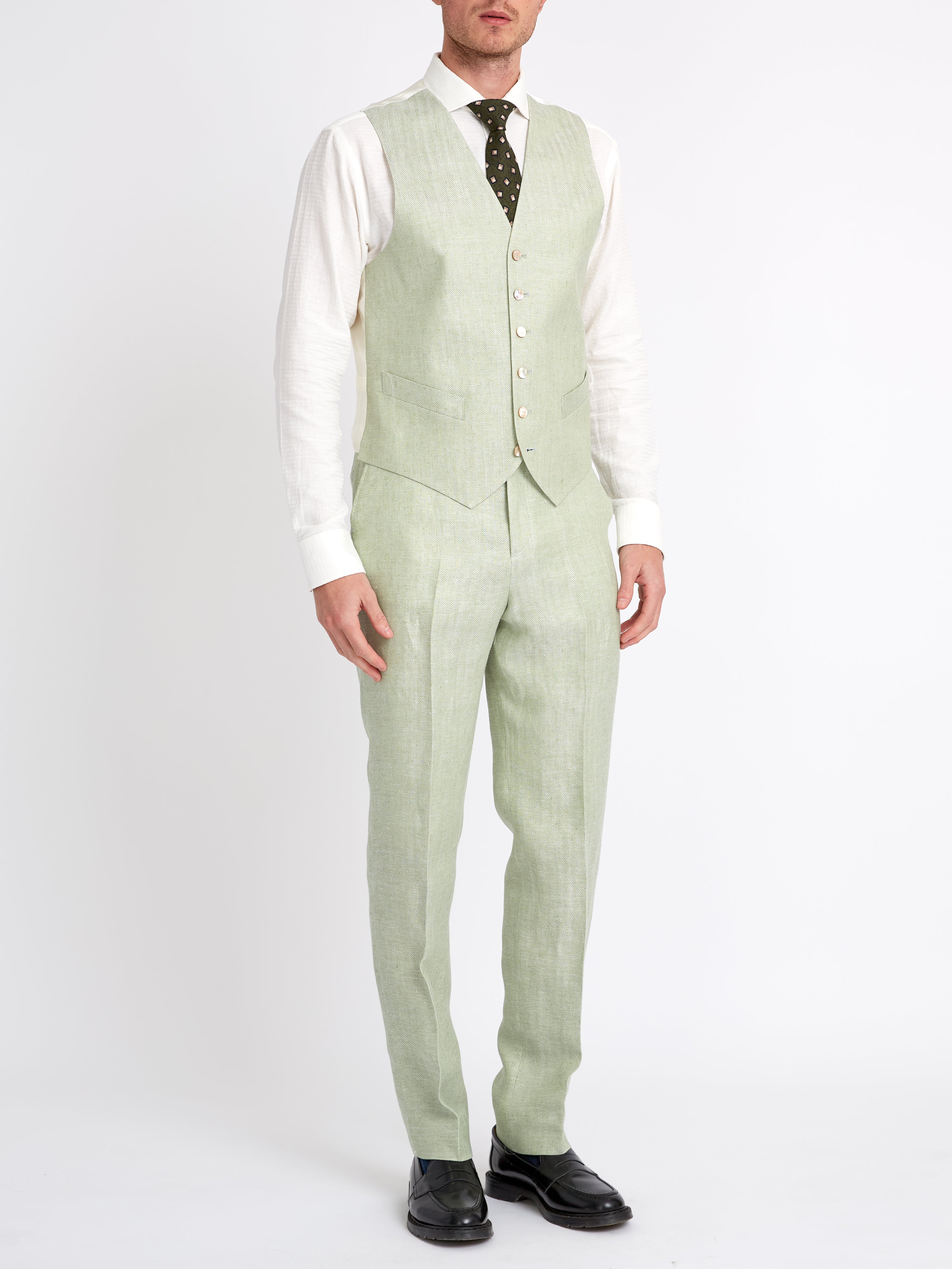 Sage green store waistcoat