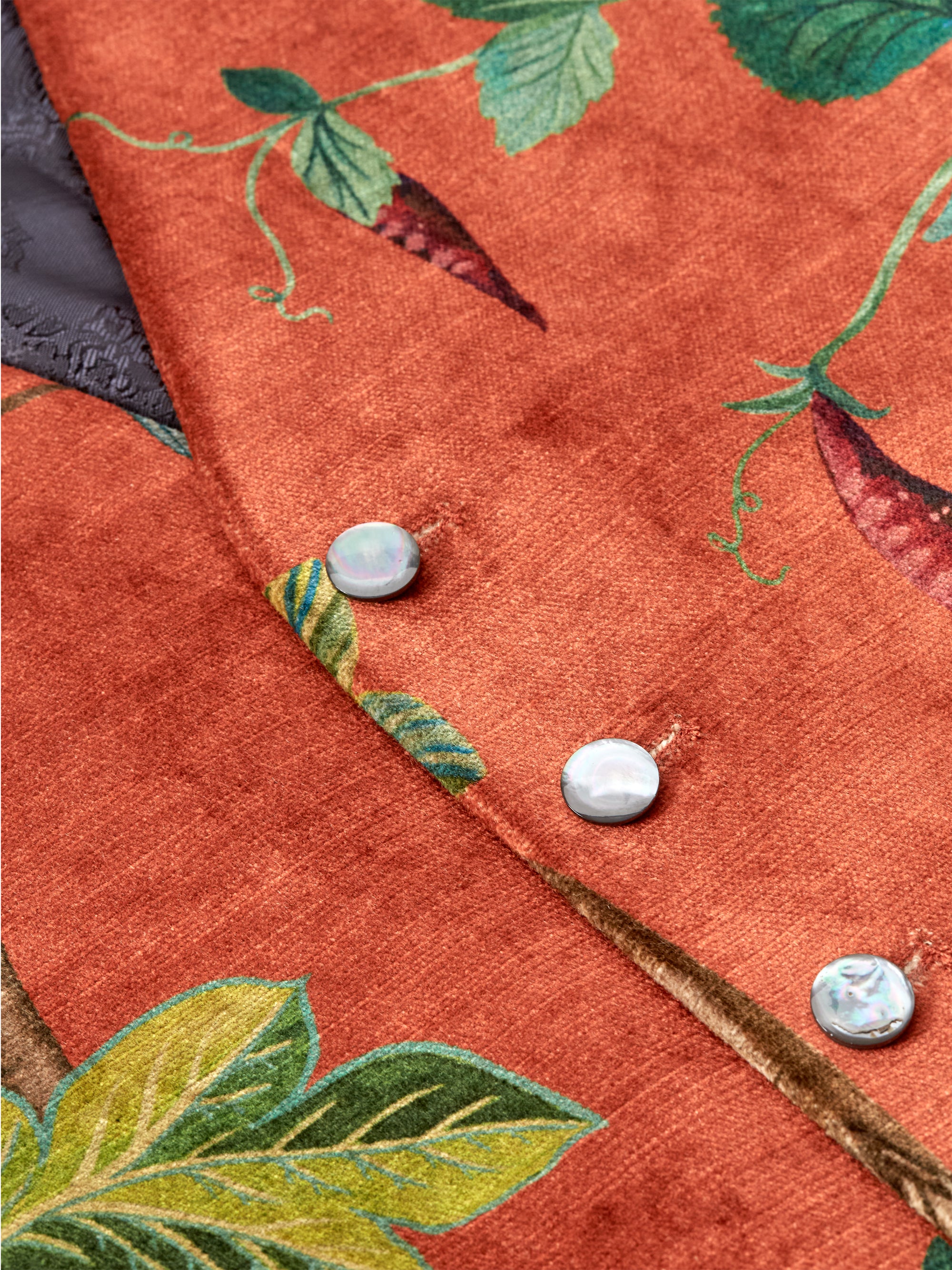 Copper Regency Velvet Single Breasted 6 Button Waistcoat