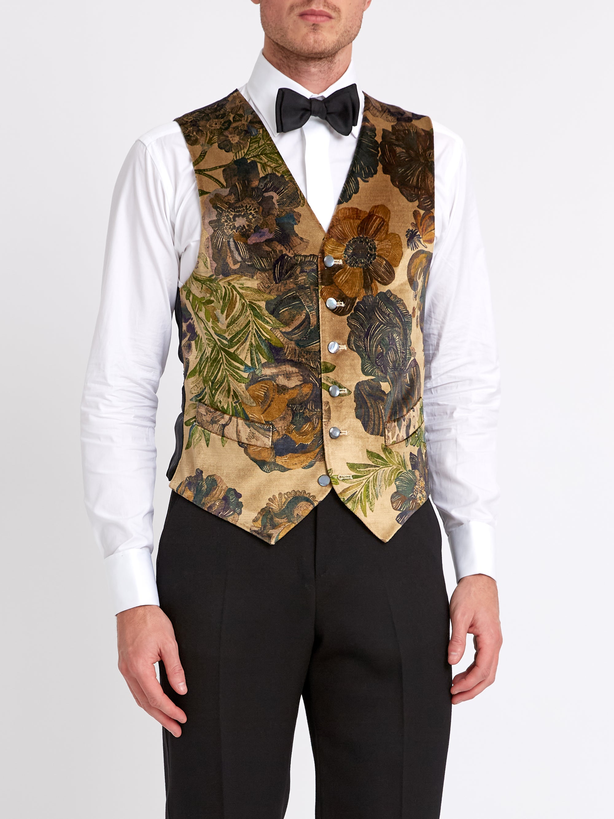 Jeffrey Rose Tree Garden Cotton Single Breasted Waistcoat
