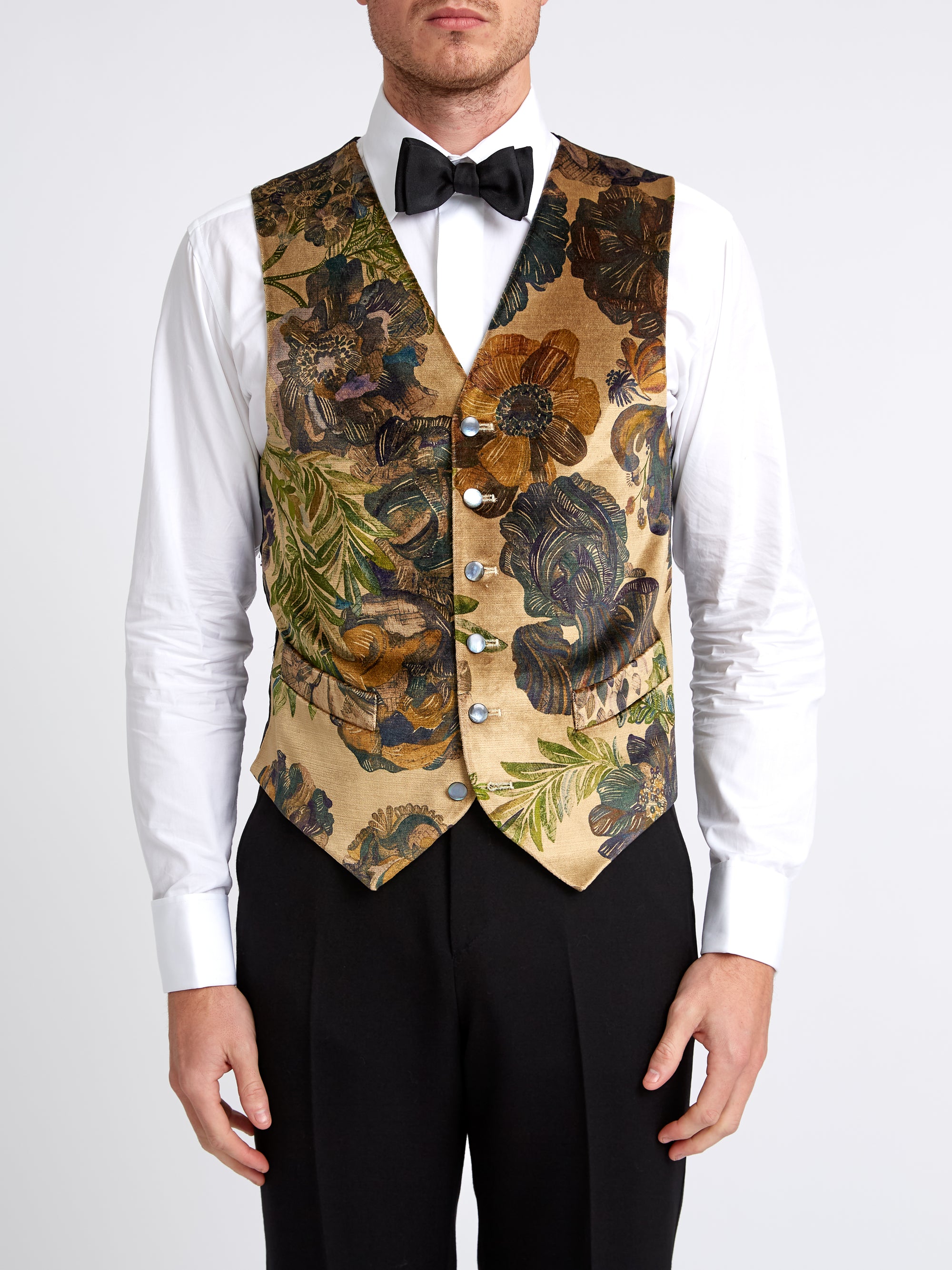 Jeffrey Rose Tree Garden Cotton Single Breasted Waistcoat