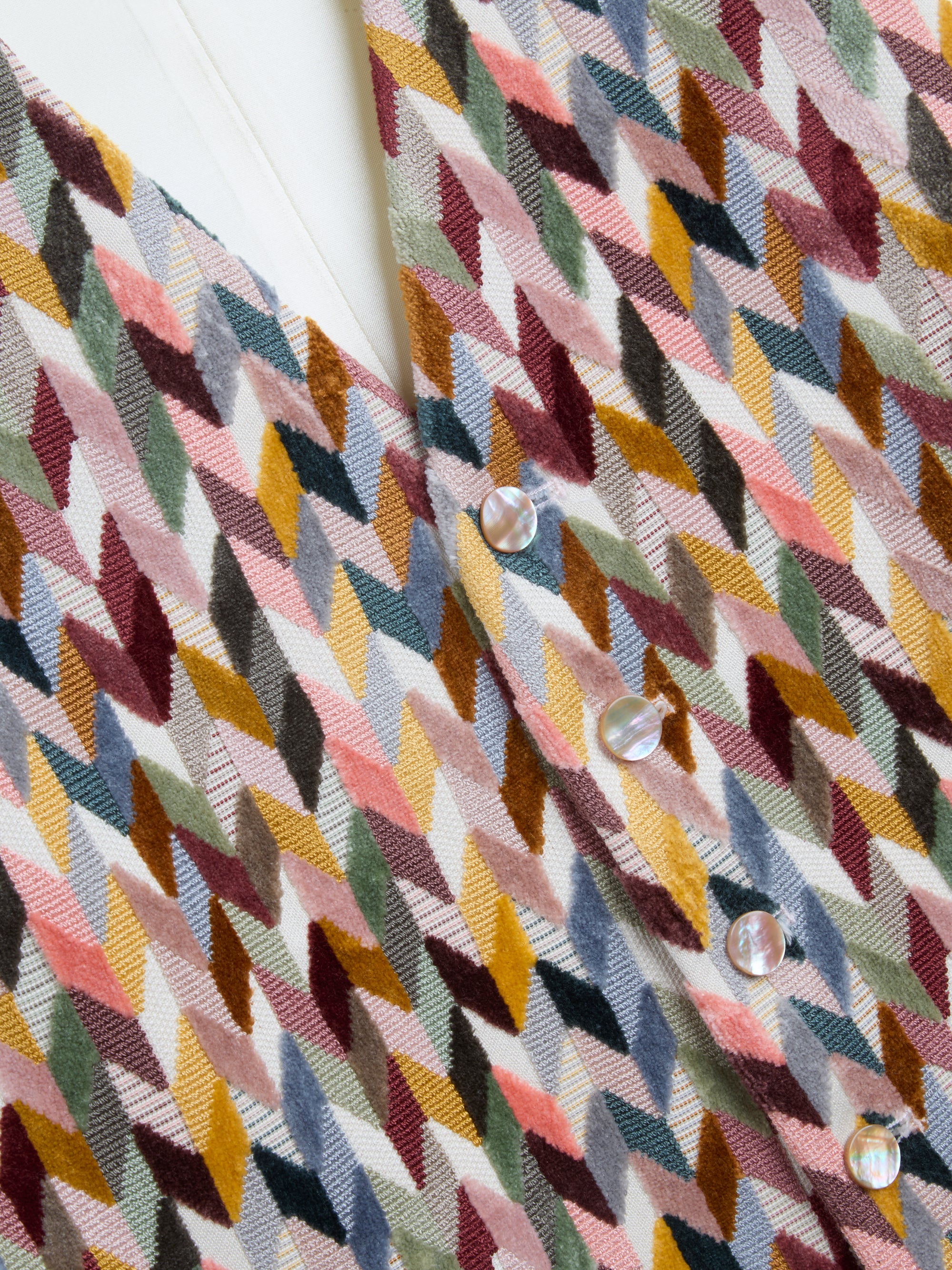 Light Multi Chevron Single Breasted 6 Button Waistcoat