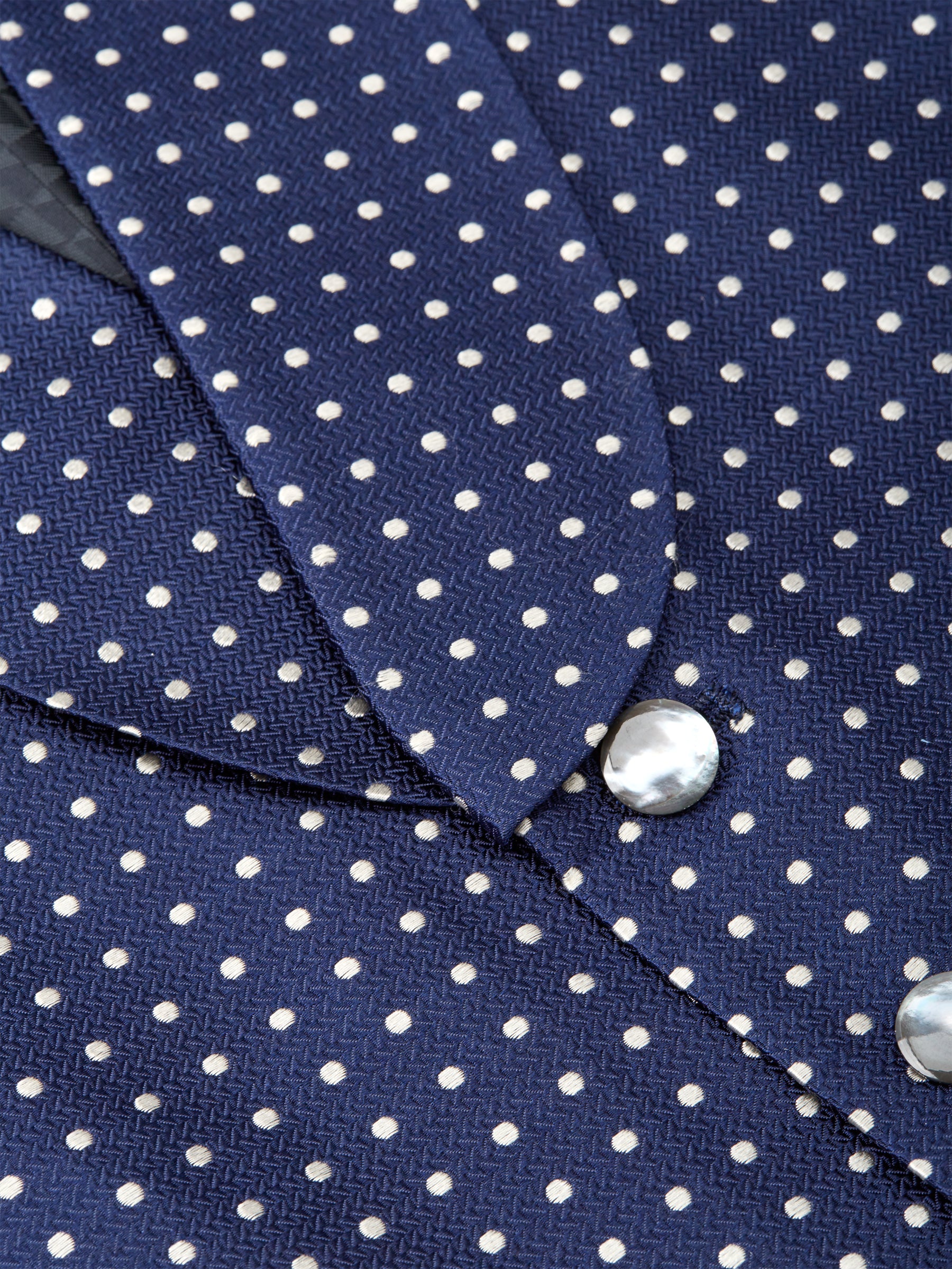 Navy Pickwick Silk Single Breasted Waistcoat
