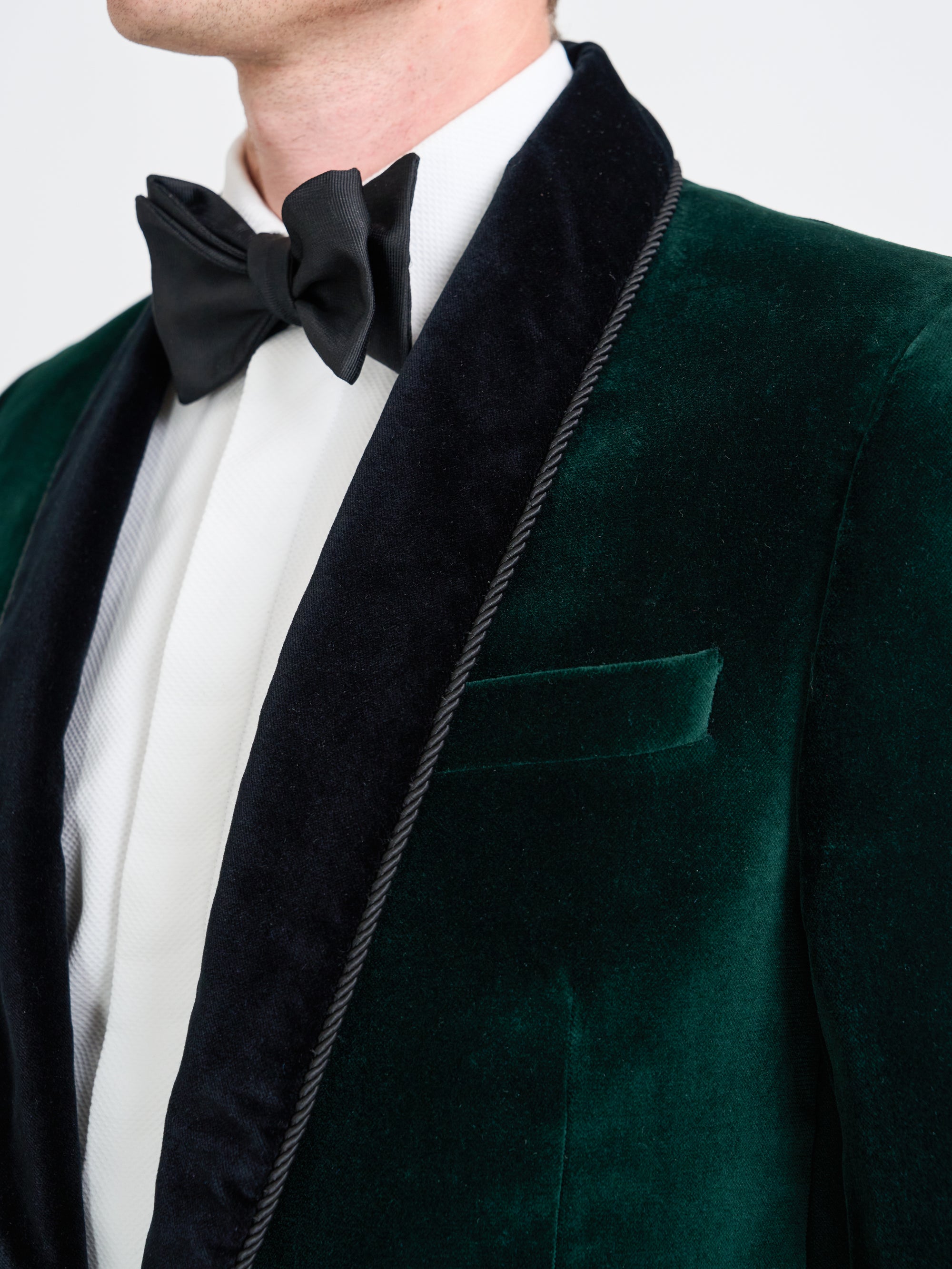 Bottle Green Velvet Single Breasted Grosvenor Smoking Jacket