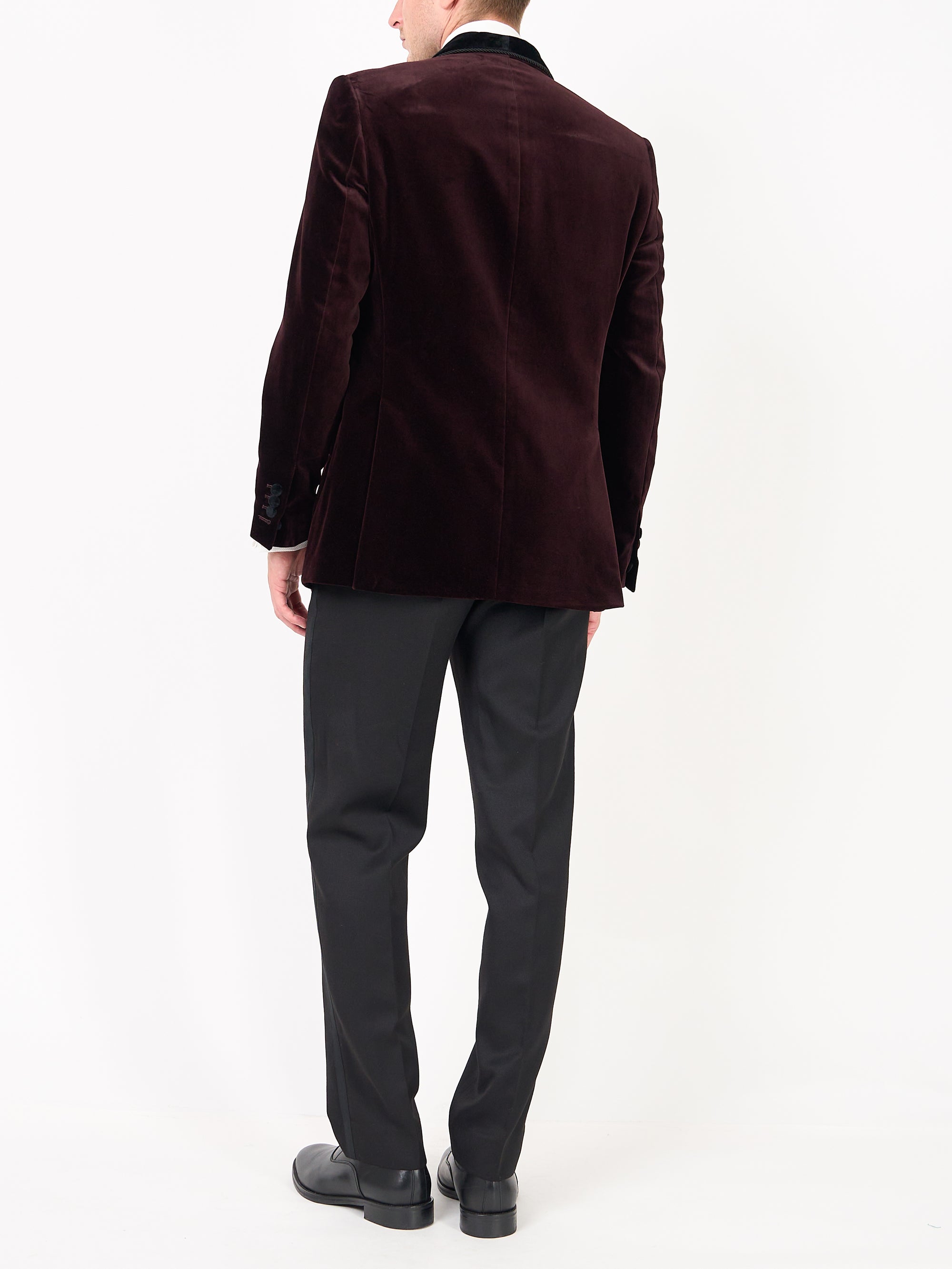 Claret Velvet Single Breasted Grosvenor Smoking Jacket