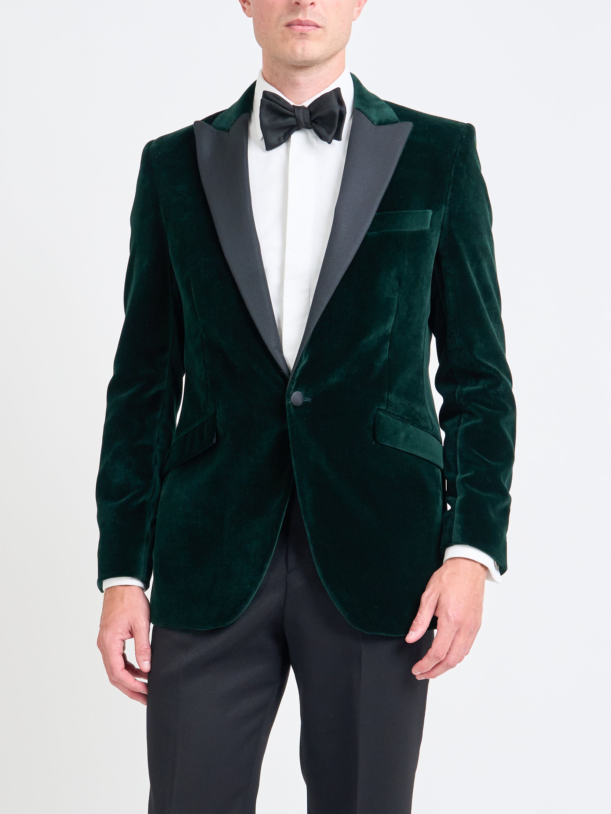 Bottle Green Velvet Cotton Dinner Jacket