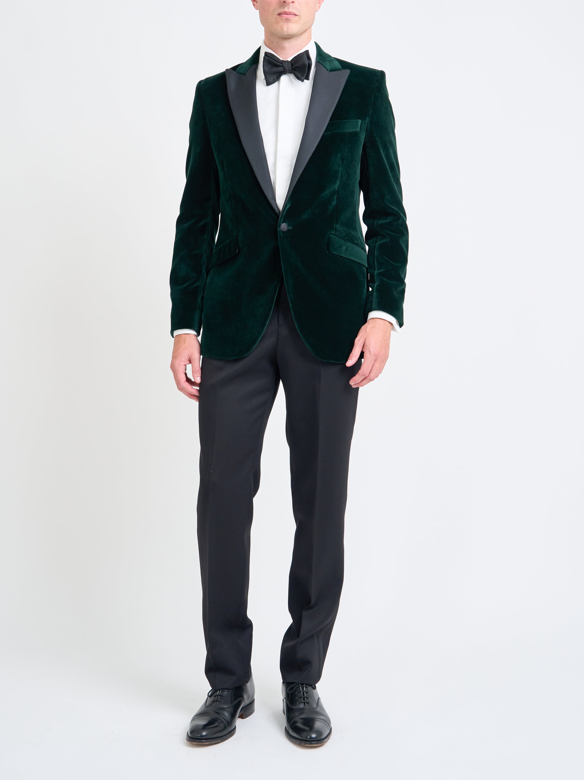 Bottle Green Velvet Cotton Dinner Jacket