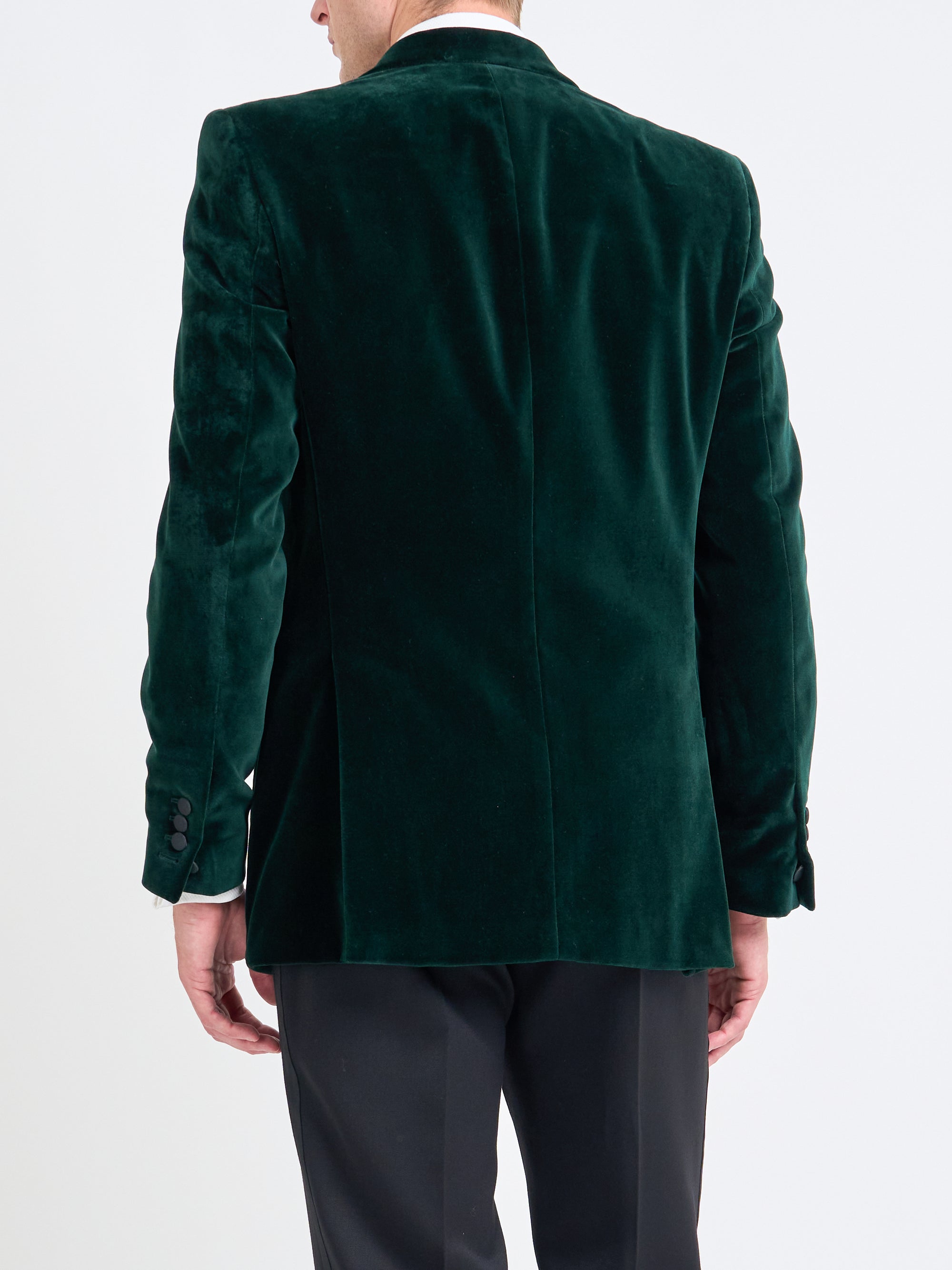 Bottle Green Velvet Cotton Dinner Jacket