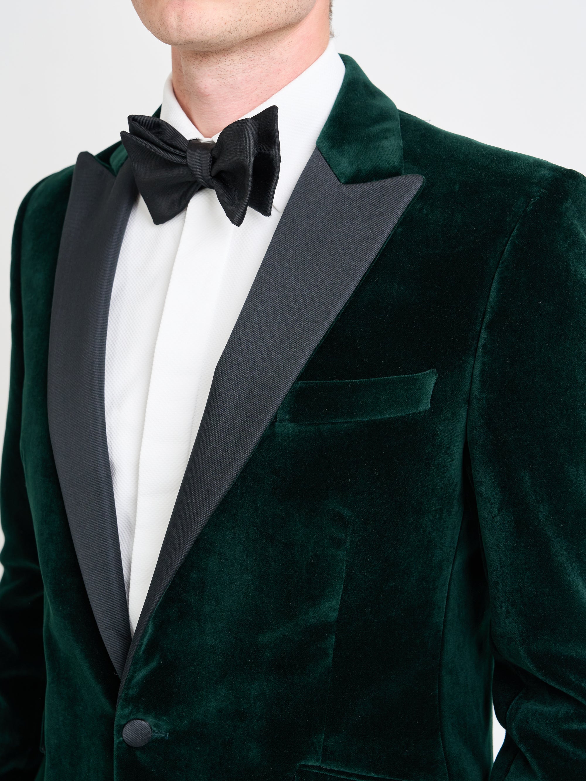 Bottle Green Velvet Cotton Dinner Jacket