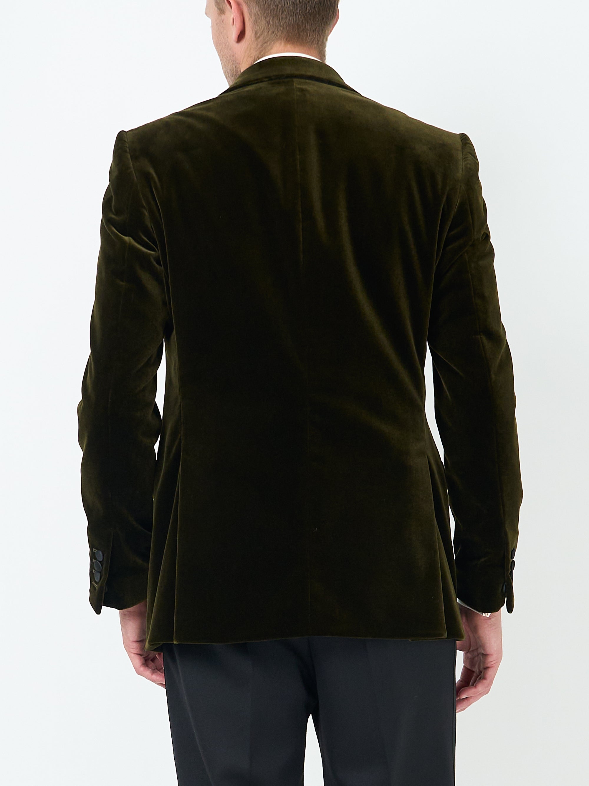 Olive Velvet Cotton Dinner Jacket