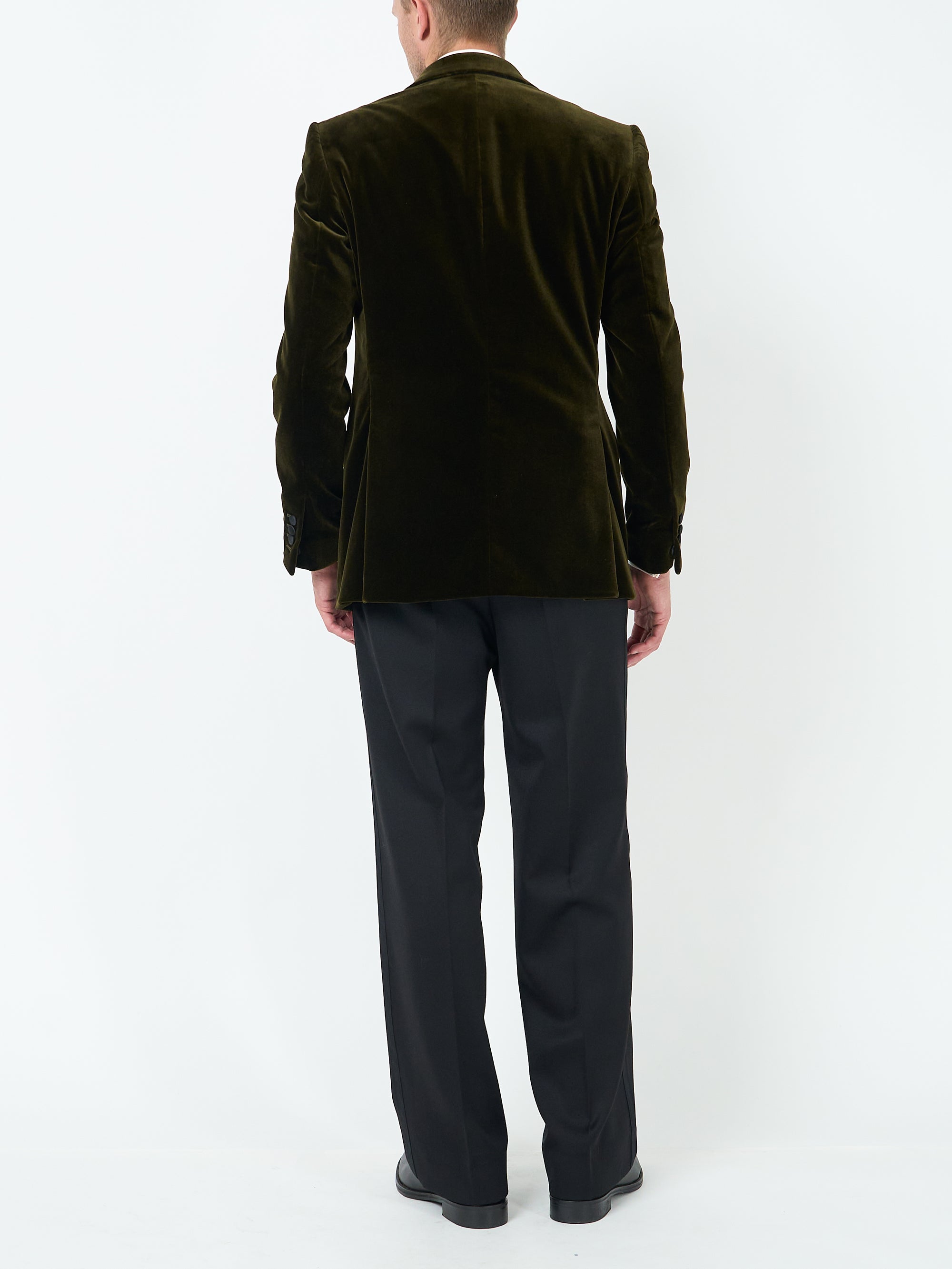 Olive Velvet Cotton Dinner Jacket