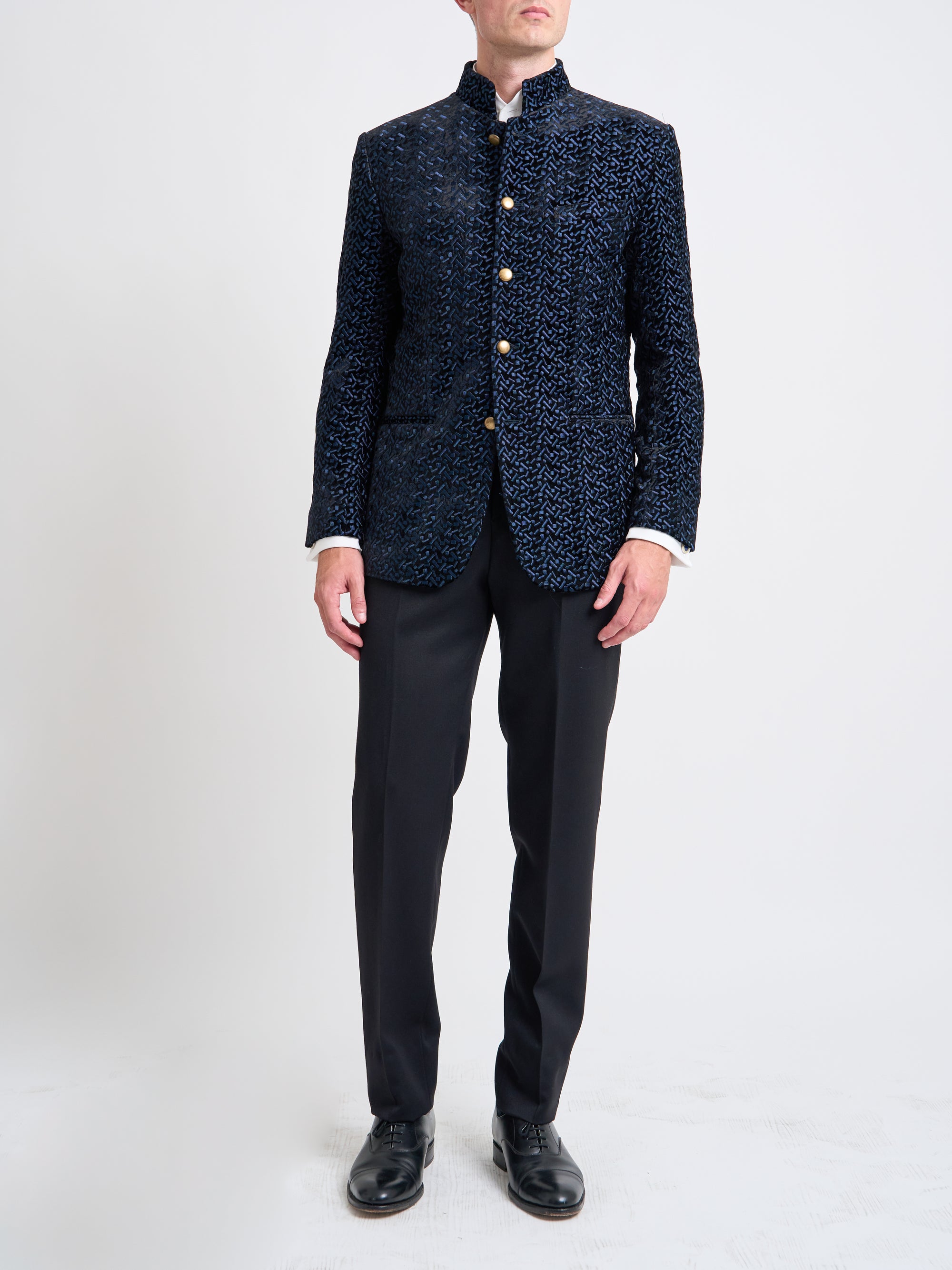 Midnight Black Nene Nehru Jacket