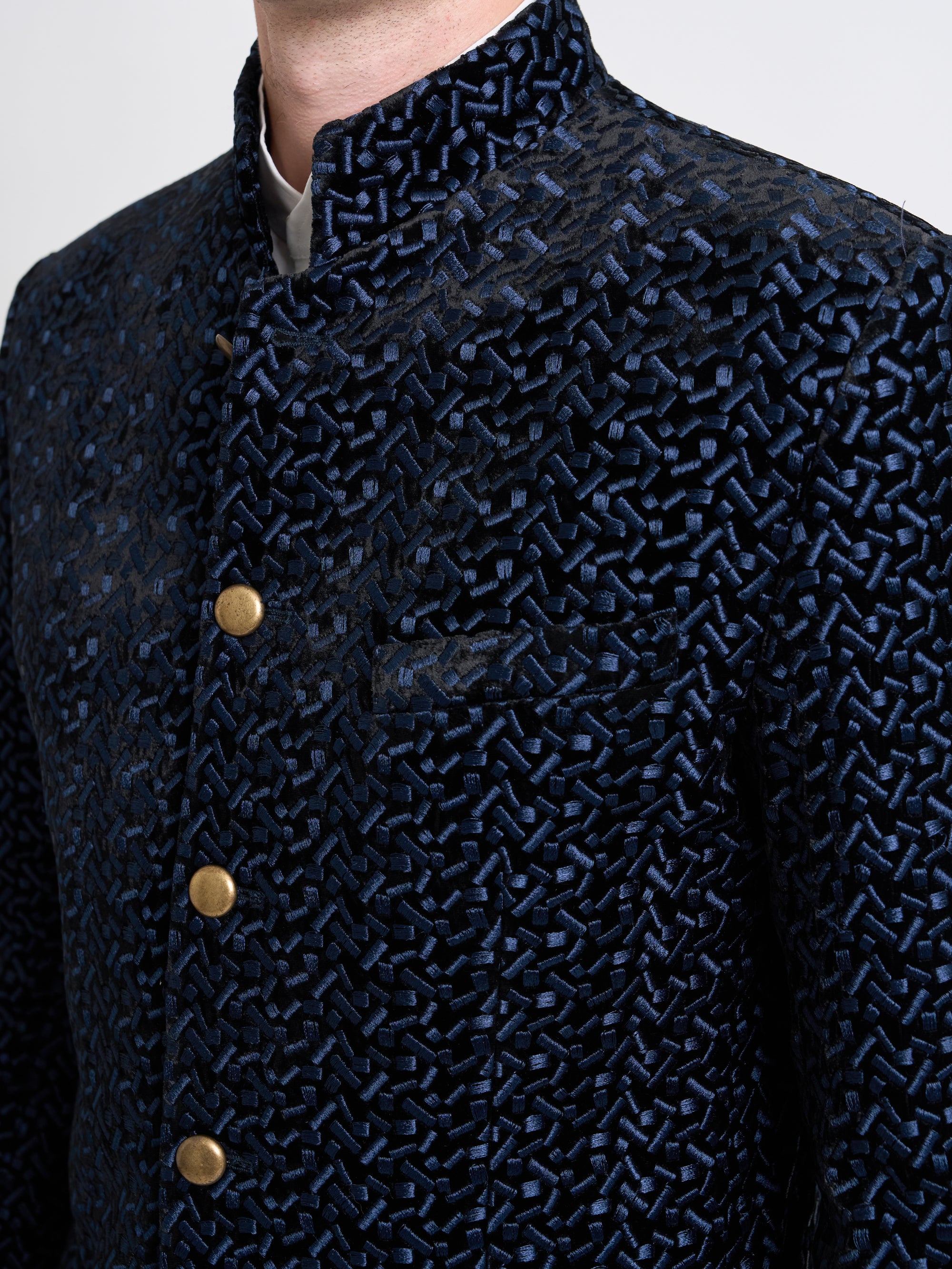 Midnight Black Nene Nehru Jacket