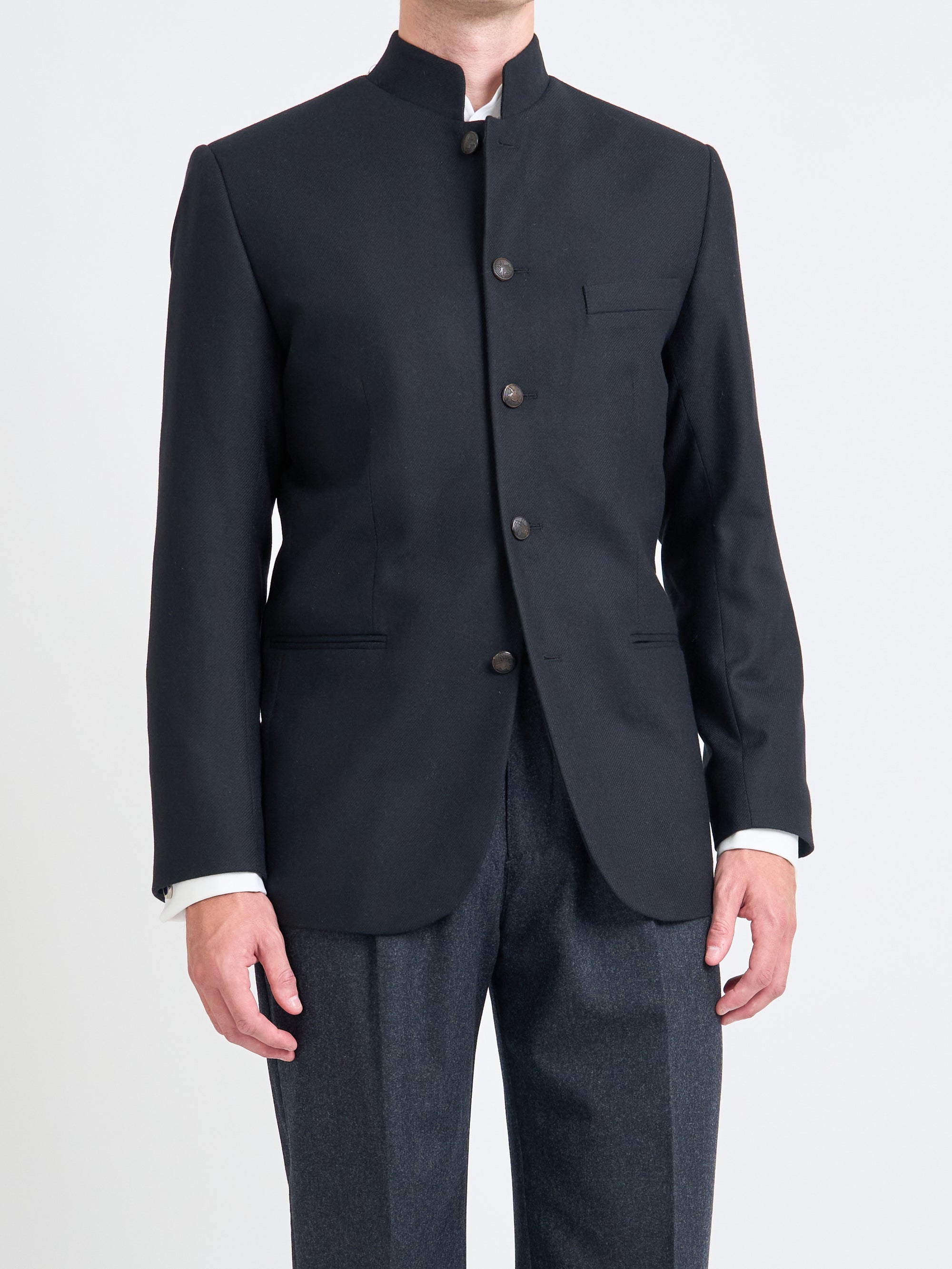 Black Seaton Cashmere Nehru Jacket