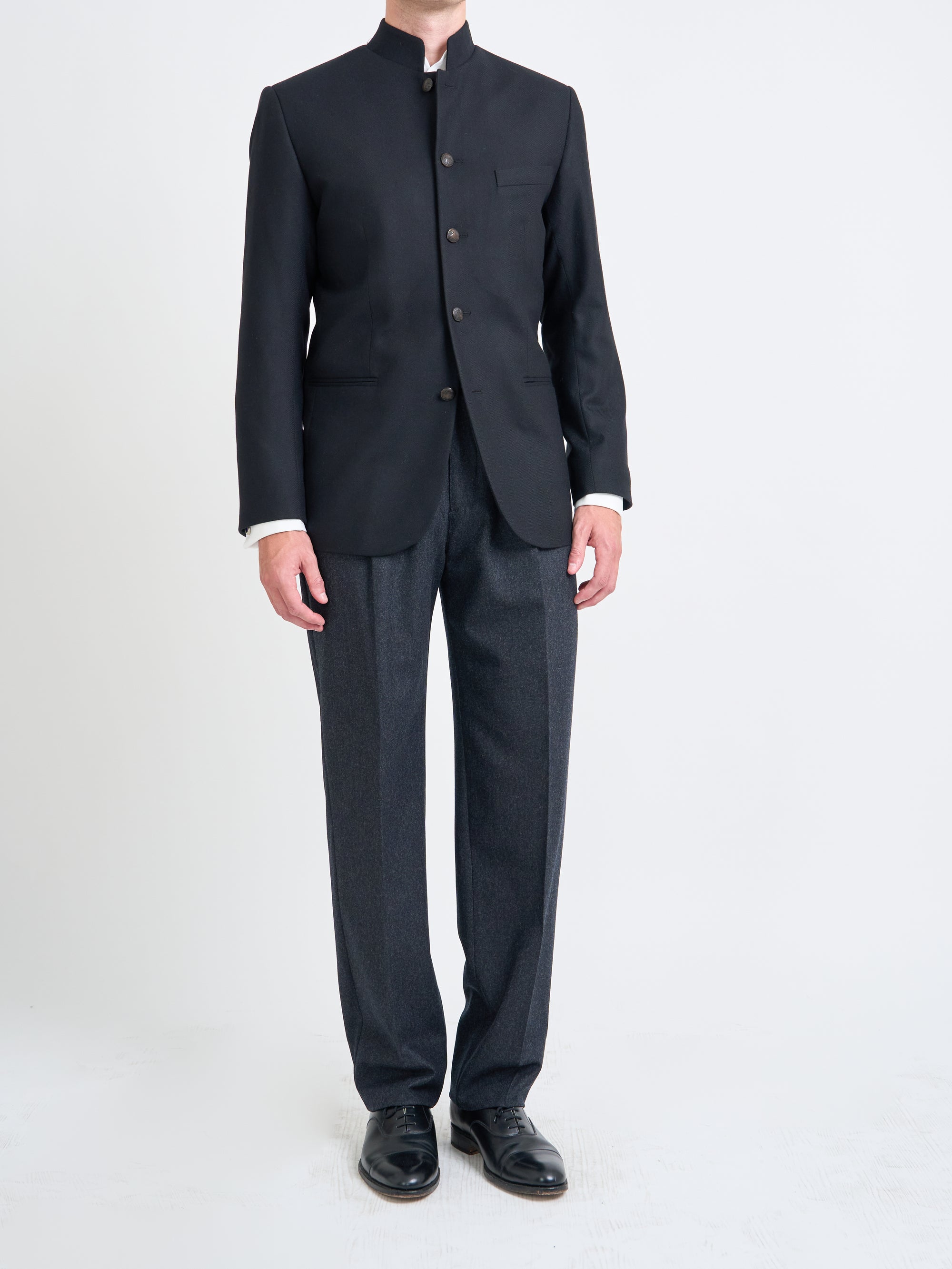 Black Seaton Cashmere Nehru Jacket