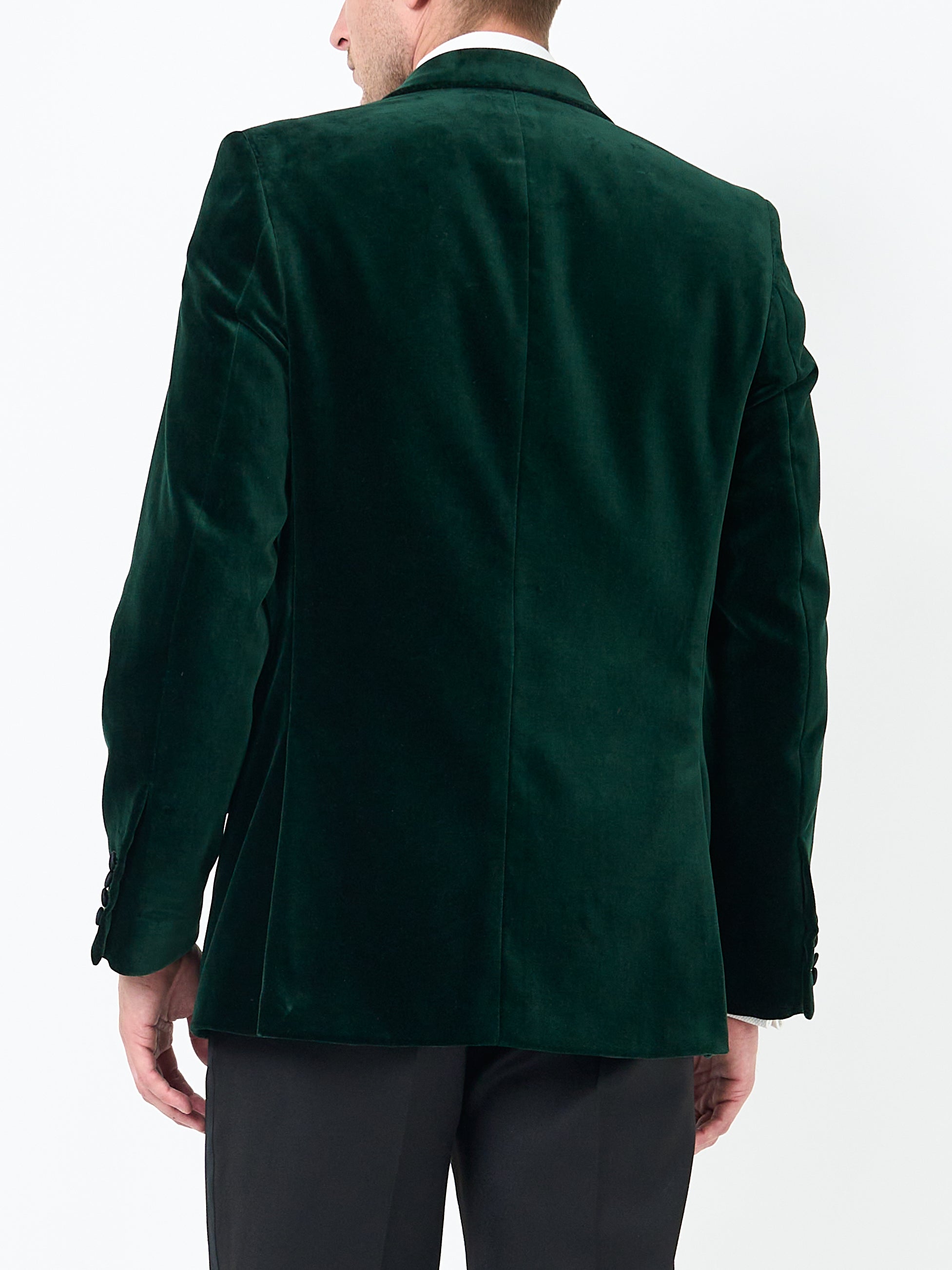 Racing Green Velvet Cotton Double Breasted Dinner Jacket