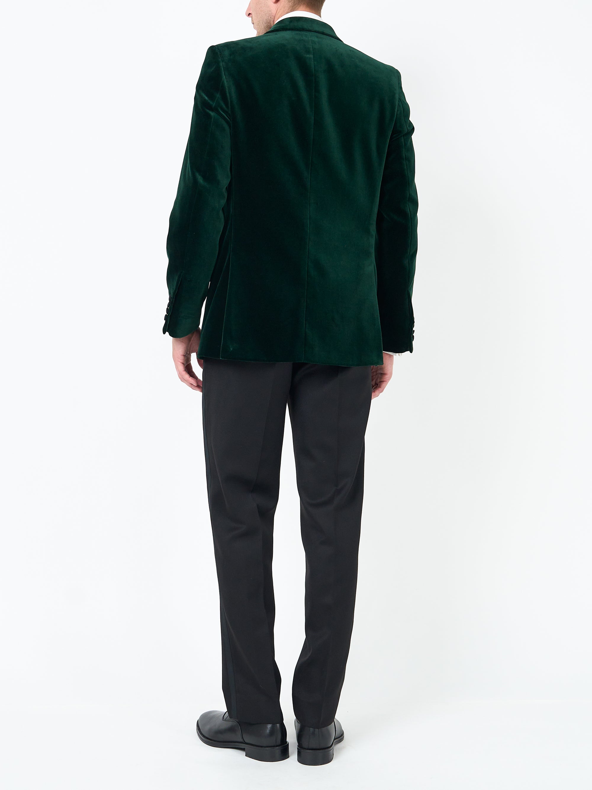 Racing Green Velvet Cotton Double Breasted Dinner Jacket