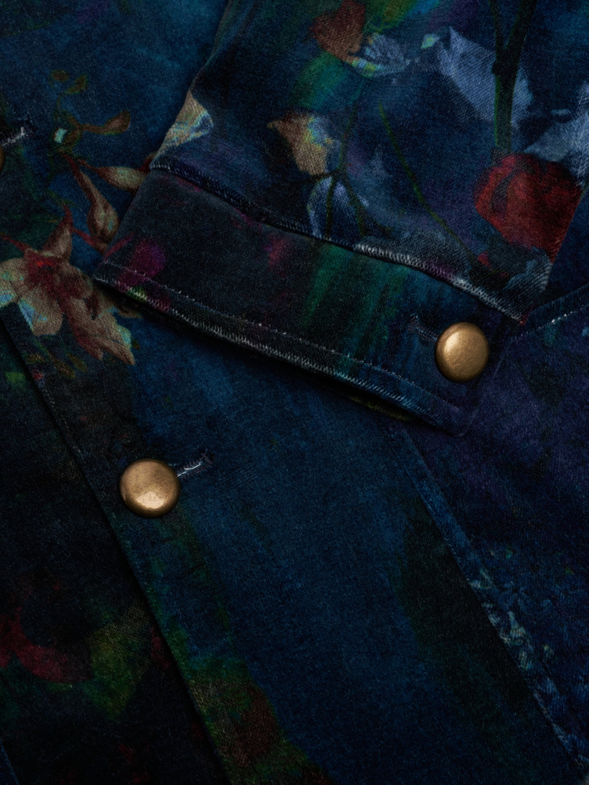 Midnight Idris Floral Velvet Cotton Artist Jacket