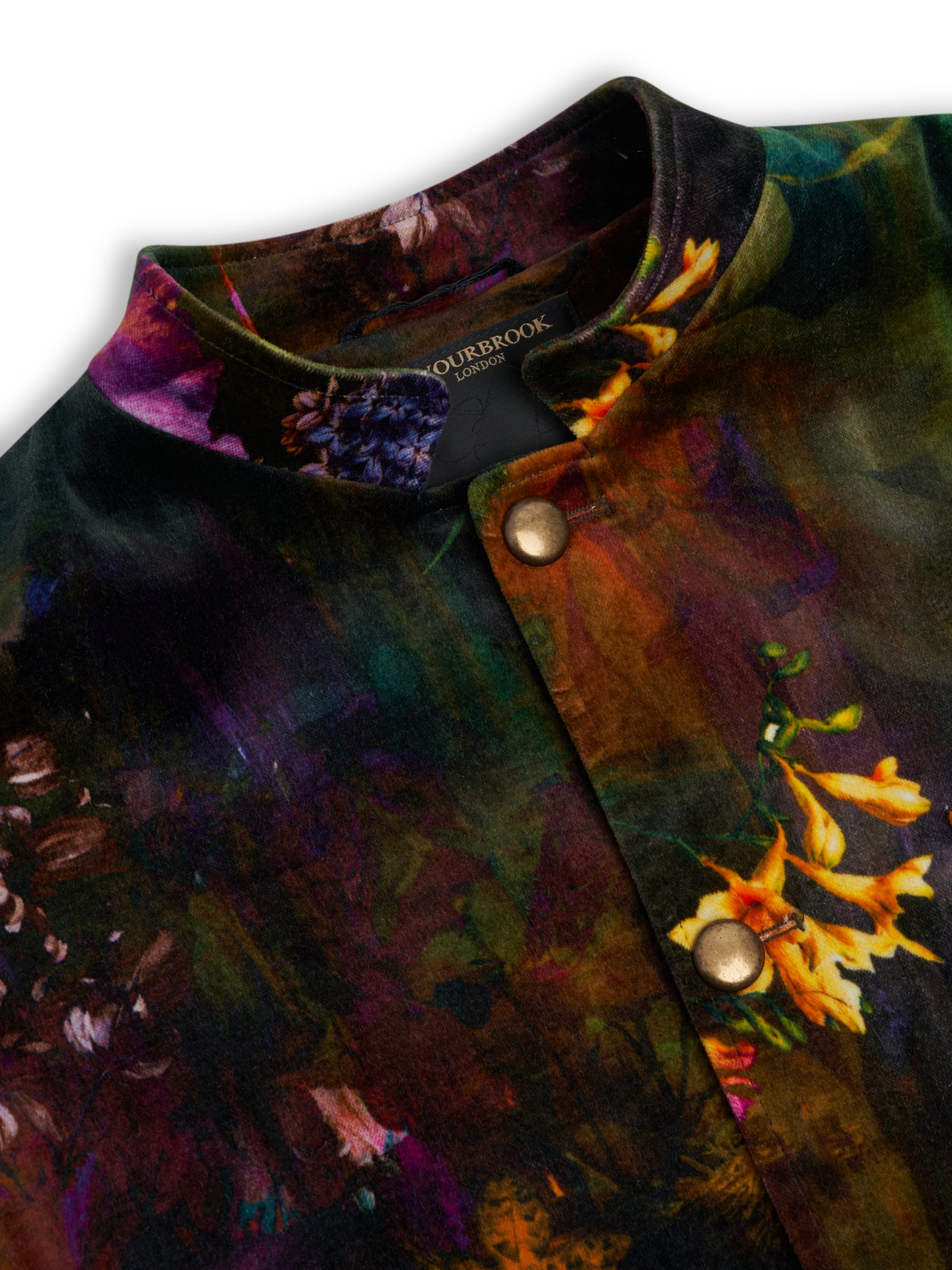 Multi Idris Floral Velvet Cotton Artist Jacket