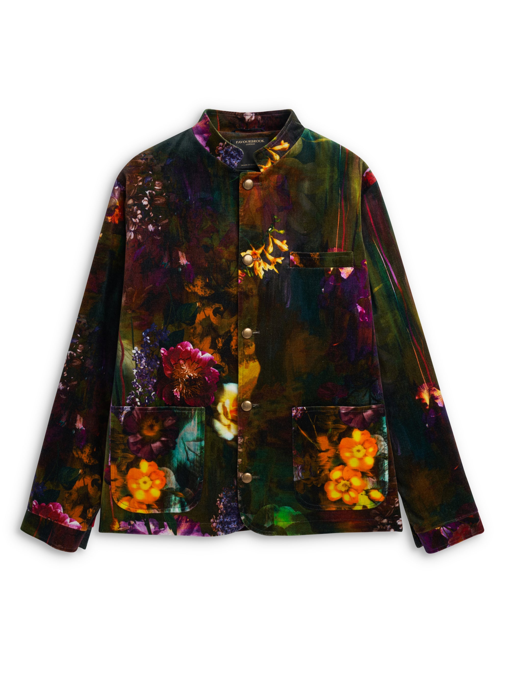 Multi Idris Floral Velvet Cotton Artist Jacket