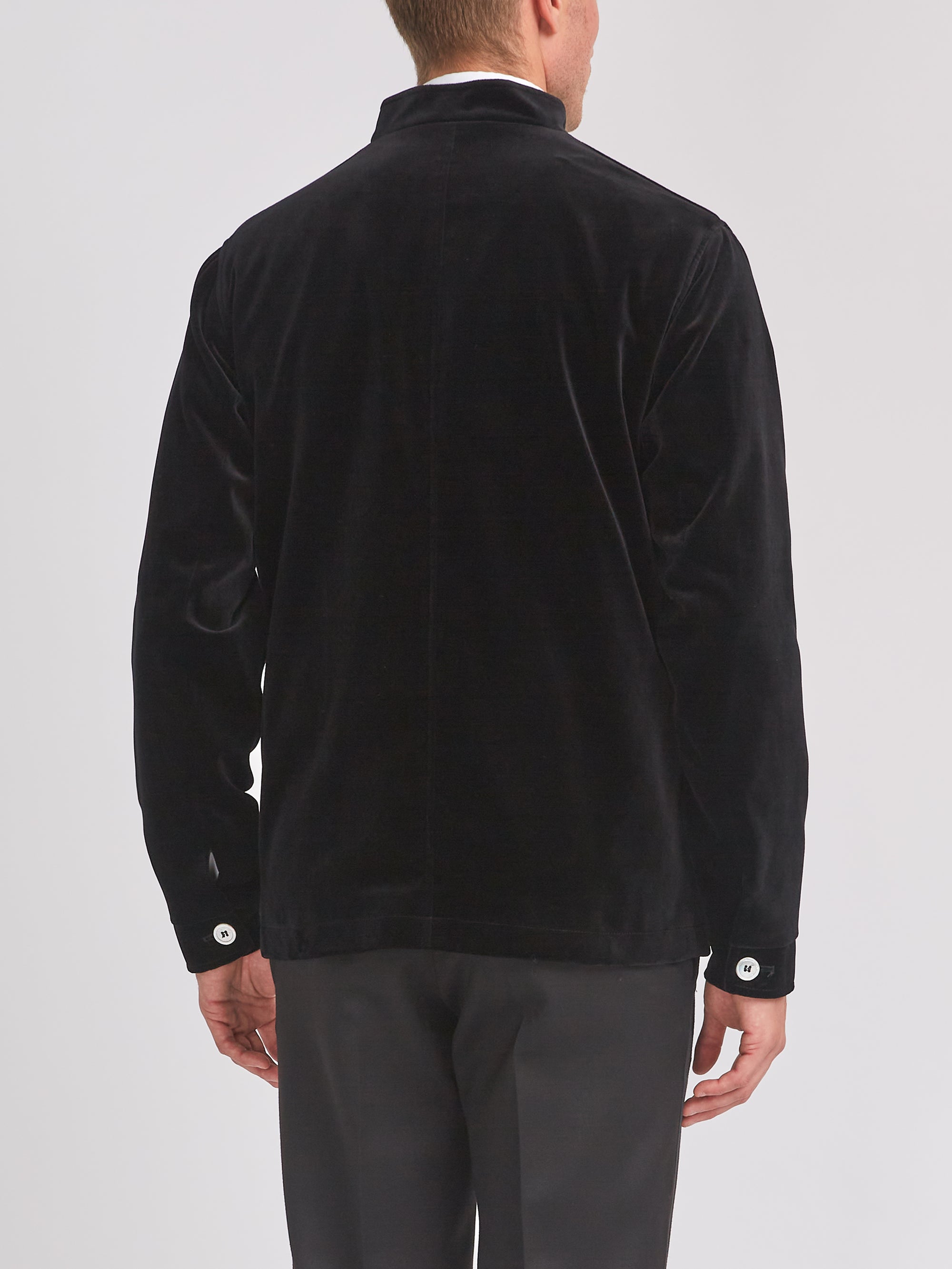 Black Velvet Cotton Artist Jacket