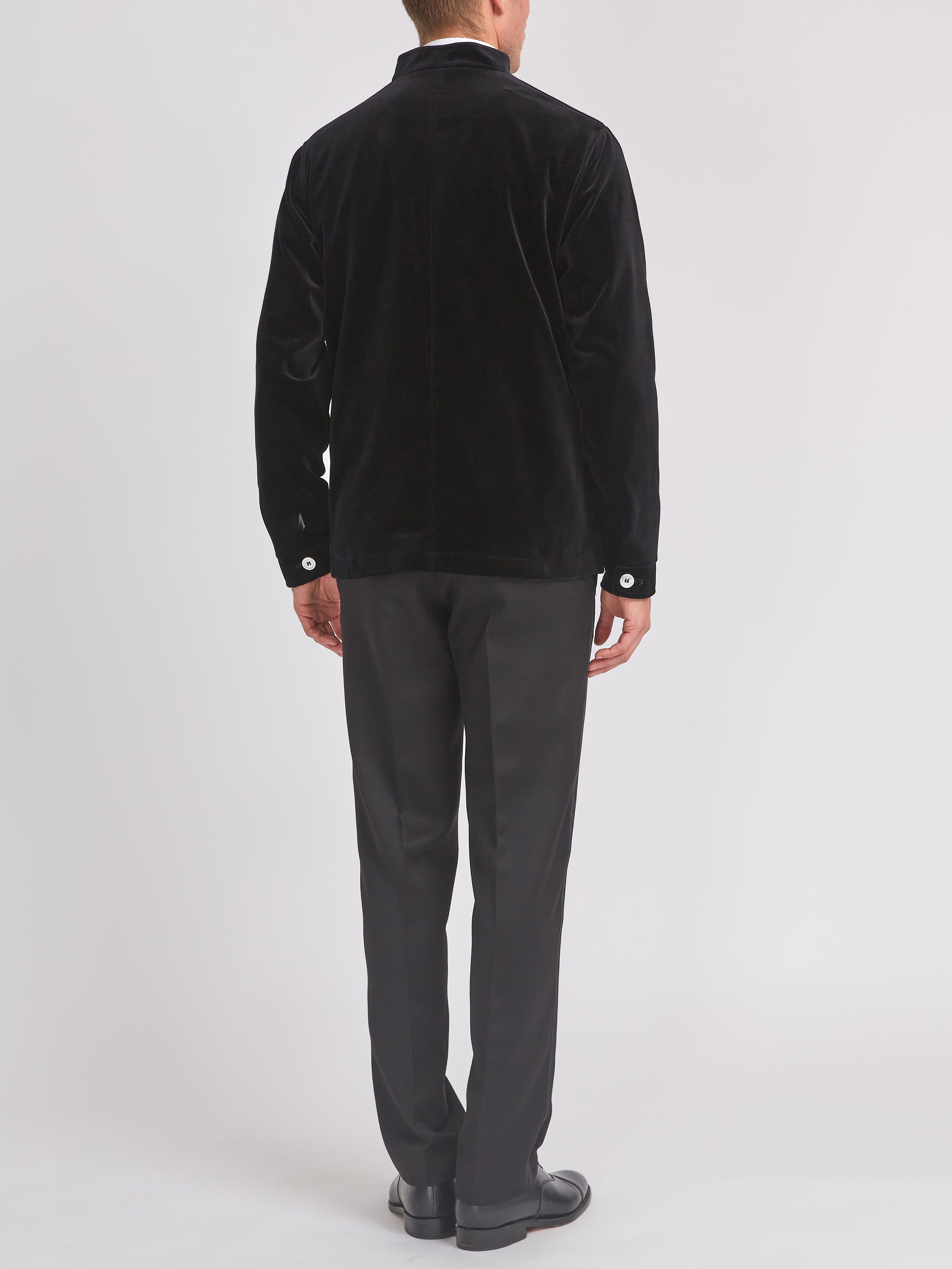 Black Velvet Cotton Artist Jacket
