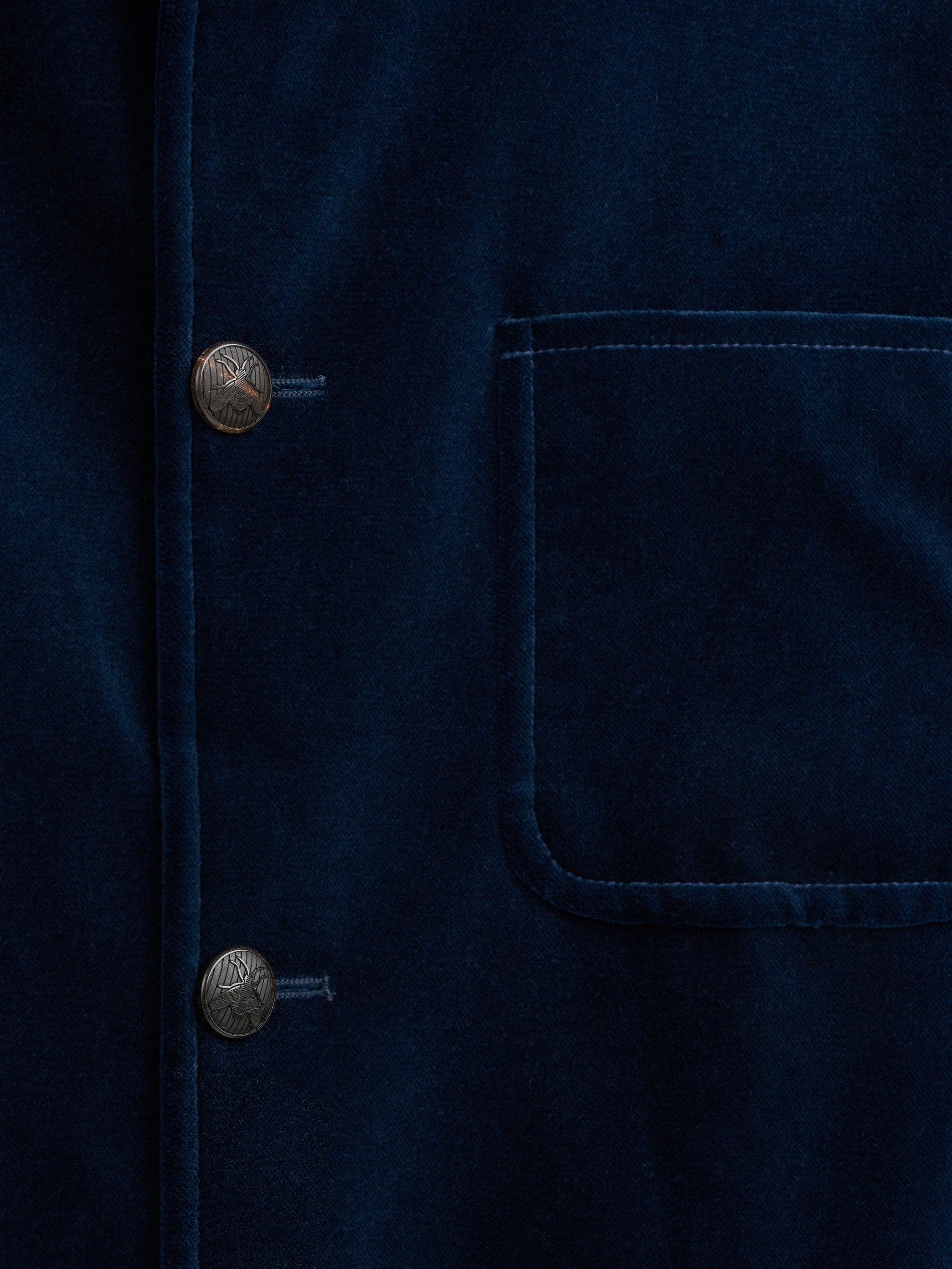 Sapphire Blue Velvet Cotton Artist Jacket