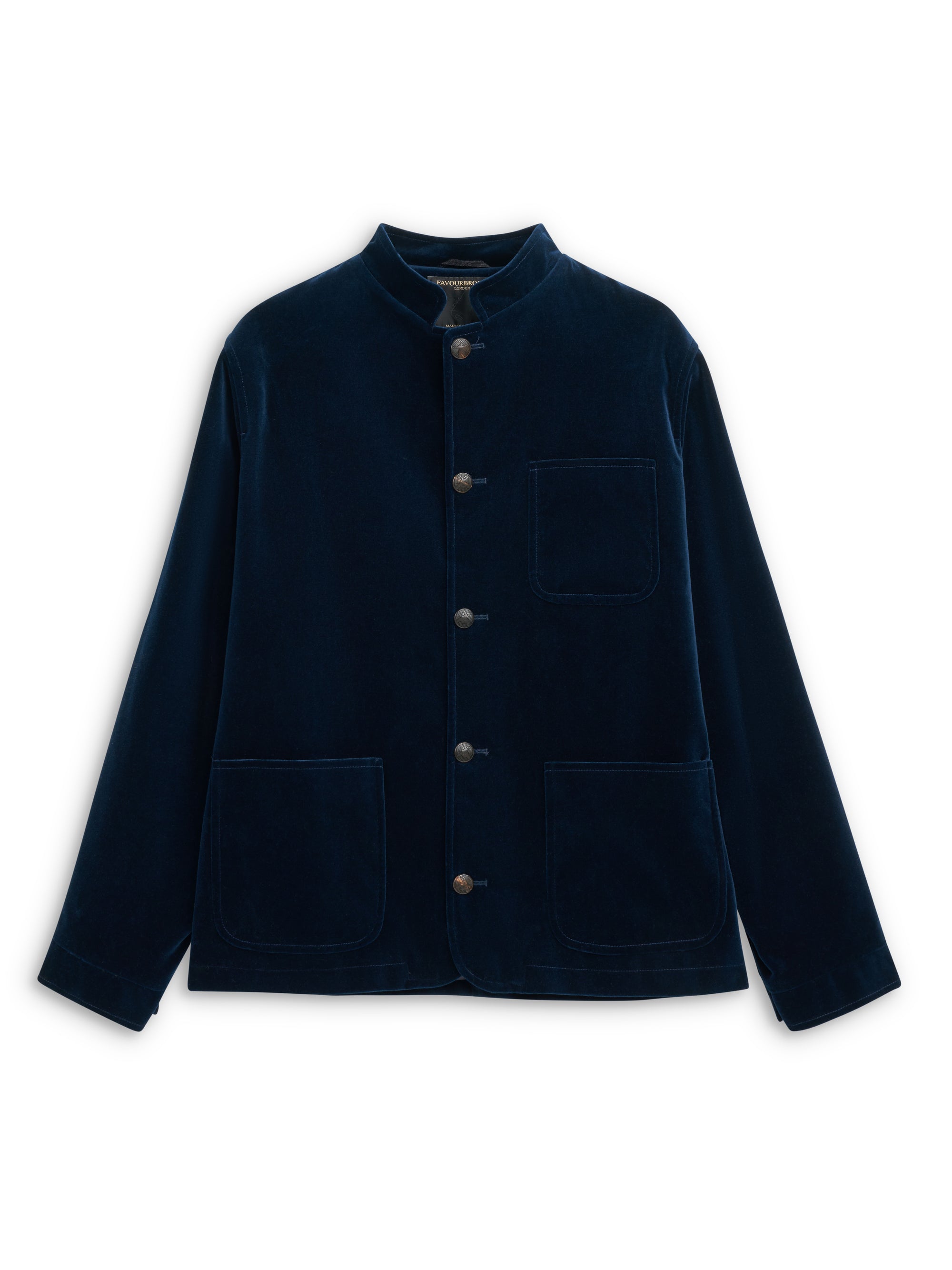 Sapphire Blue Velvet Cotton Artist Jacket