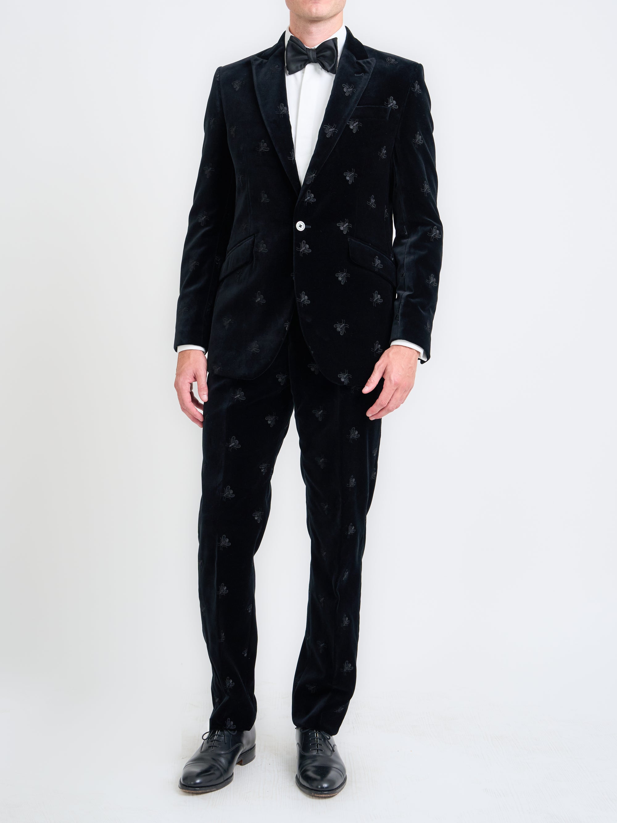 Black Bees Velvet Newport Jacket
