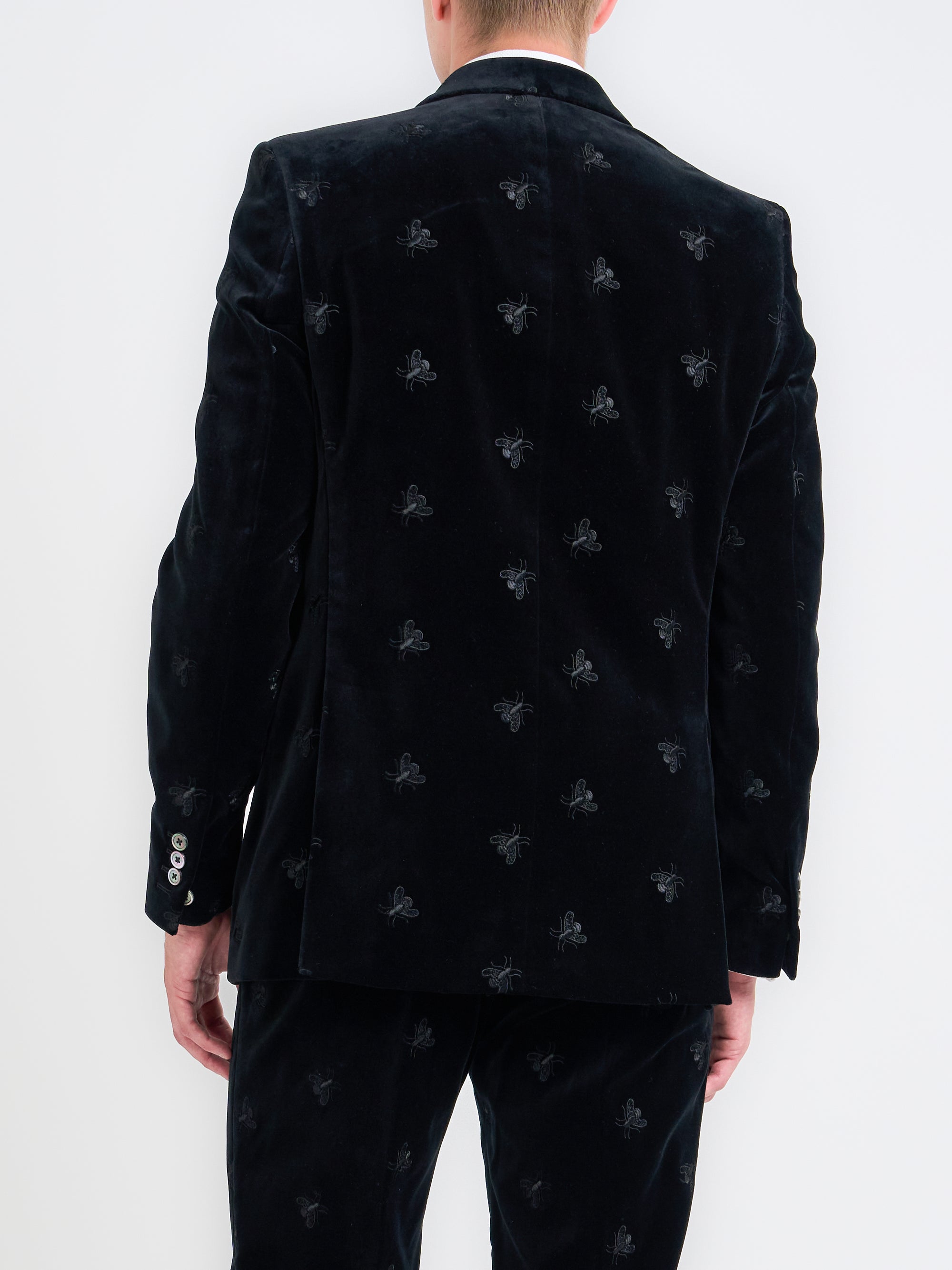 Black Bees Velvet Newport Jacket